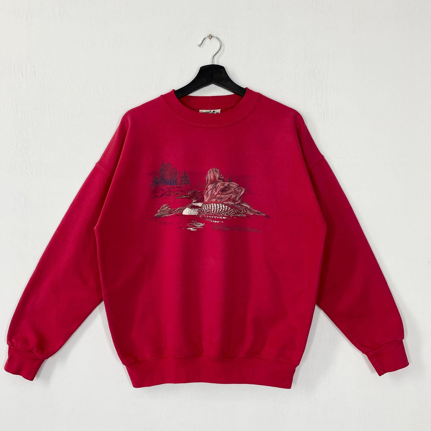Vintage 90s Outdoor Outfitters Sweatshirt Ducks Crewneck Ducks Sweater Pullover National Wildlife Duck Habitat Print Logo Red Medium Sweatshirt – Feel-Good Design · Perfect For Daily Wear