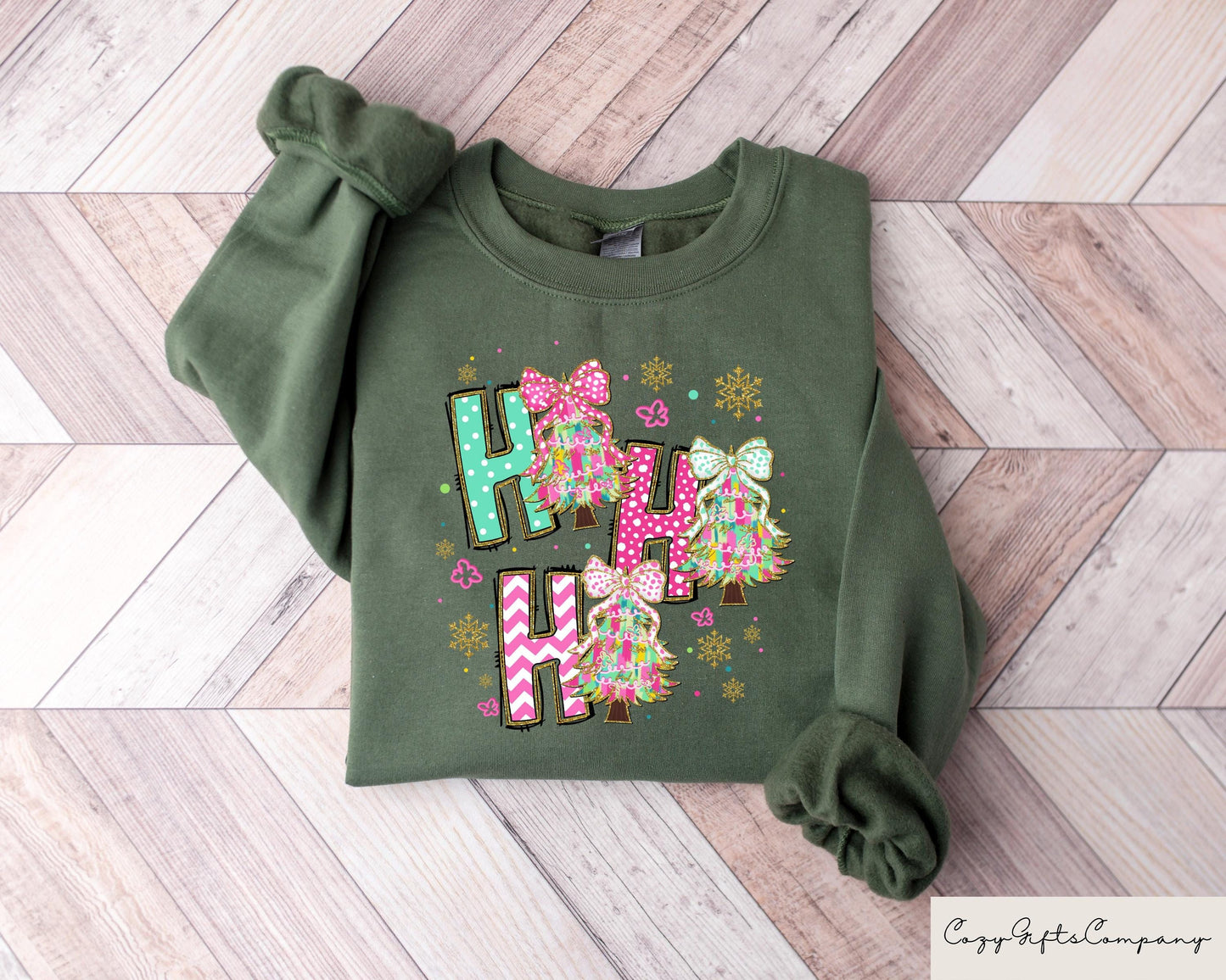 Ho Ho Ho Christmas Tree Shirt Merry and Bright Trees Coquette Christmas Tree Sweatshirt Holiday Tshirt Christmas Gift Chic Winter Shirt Sweatshirt – Bold Style · Great Gift For Fans