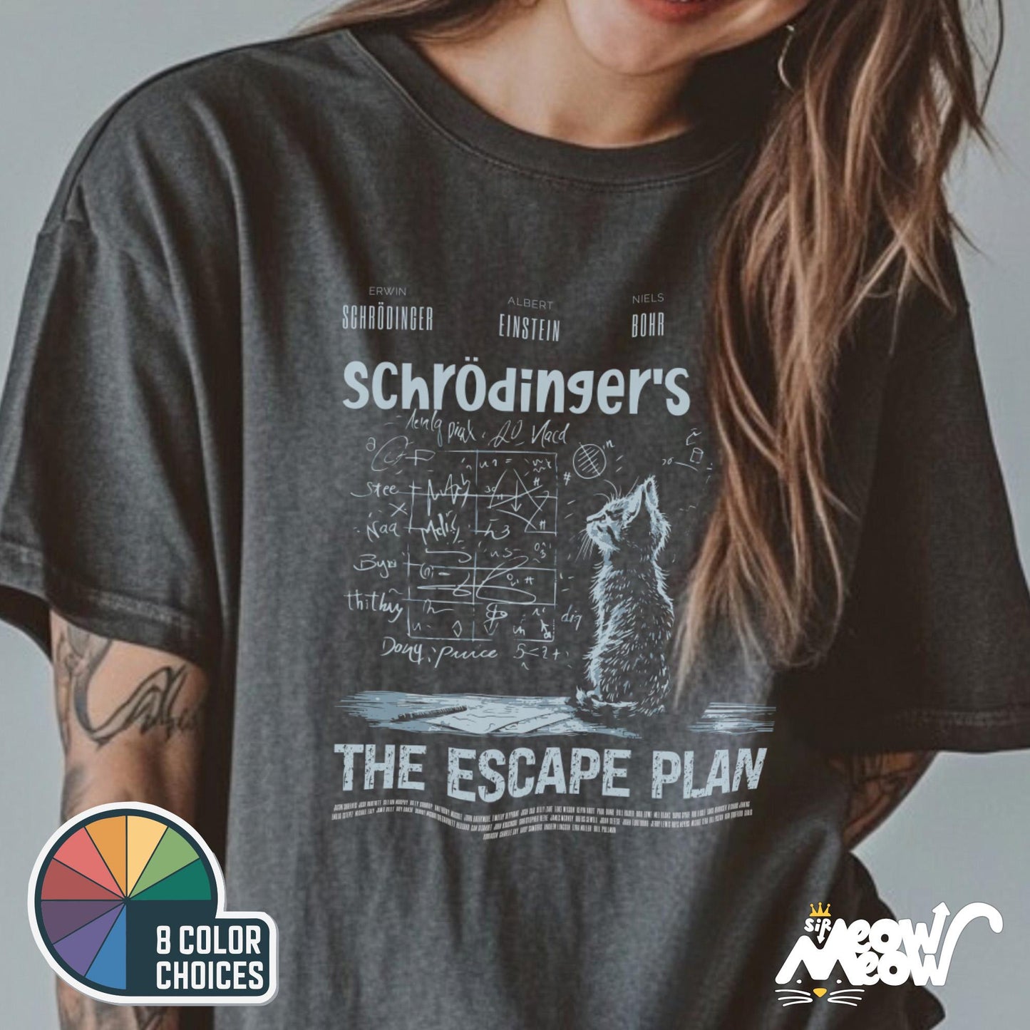 Schrdingers Cat Escape Plan Shirt Funny Physics Cat Tee Geeky Science Gift for Science Lovers Graphic Tee – Aesthetic Look · Great Gift For Fans