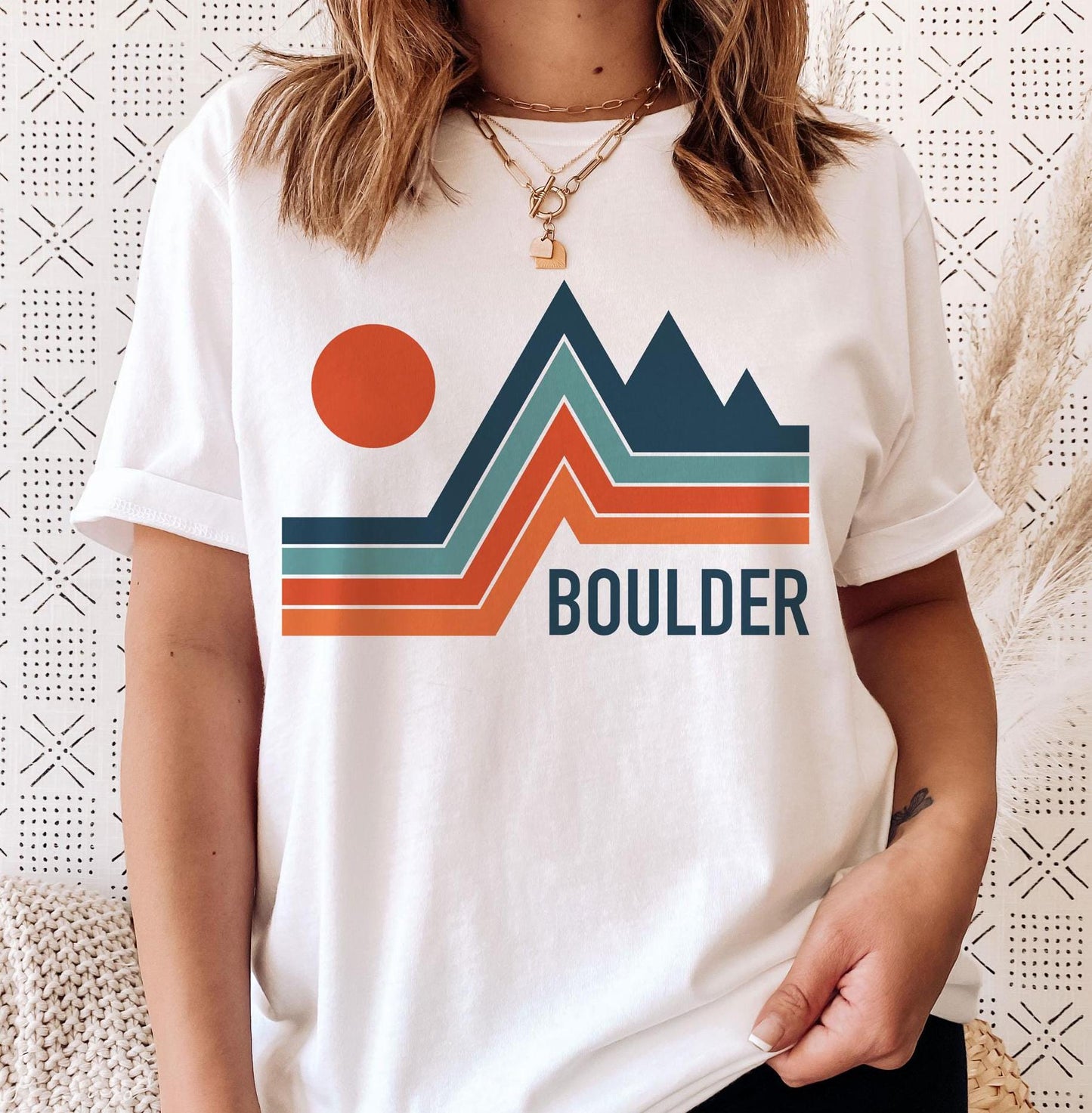 Boulder Colorado TShirt Retro Mountain Unisex Boulder Shirt Personalization Available Graphic Tee – Feel-Good Design · Great Gift For Fans