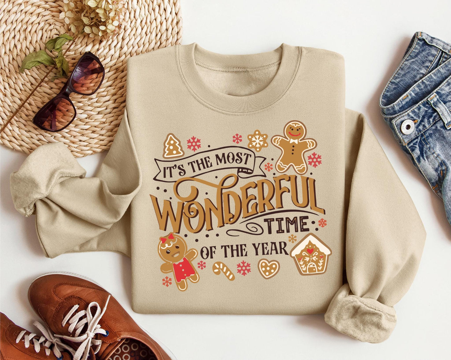 It39s The Most Wonderful Time Of The Year Sweatshirt Christmas Sweatshirt Cute Gingerbread Sweater Merry Christmas Sweatshirt Christmas Sweatshirt – Bold Style · Great Gift For Fans