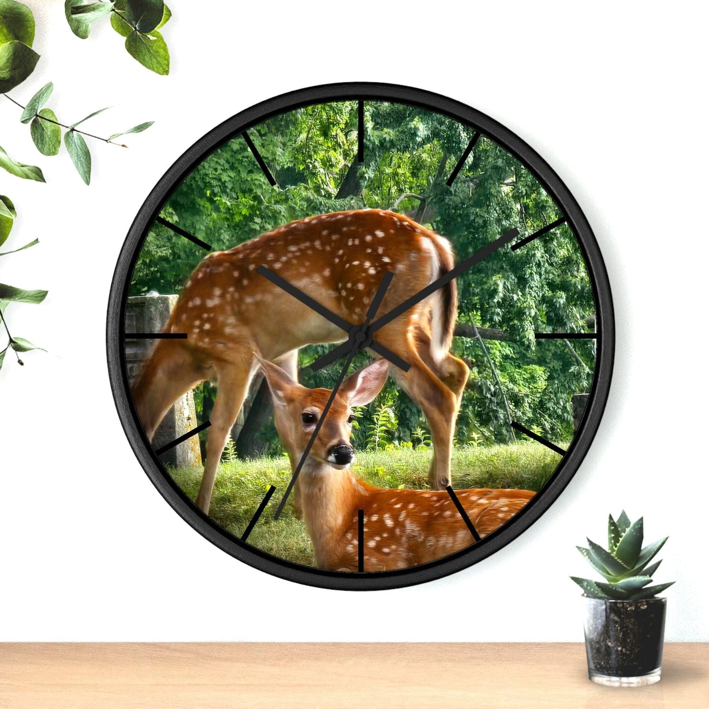 Rustic Nature Wall Clock Bambi Deer Clock Wooden Clock Forest Animal Clock Rustic Home Decor Kitchen Decor Nature Lover Gift RV Gift Graphic Tee – Premium Graphic · Top Pick For Any Outfit