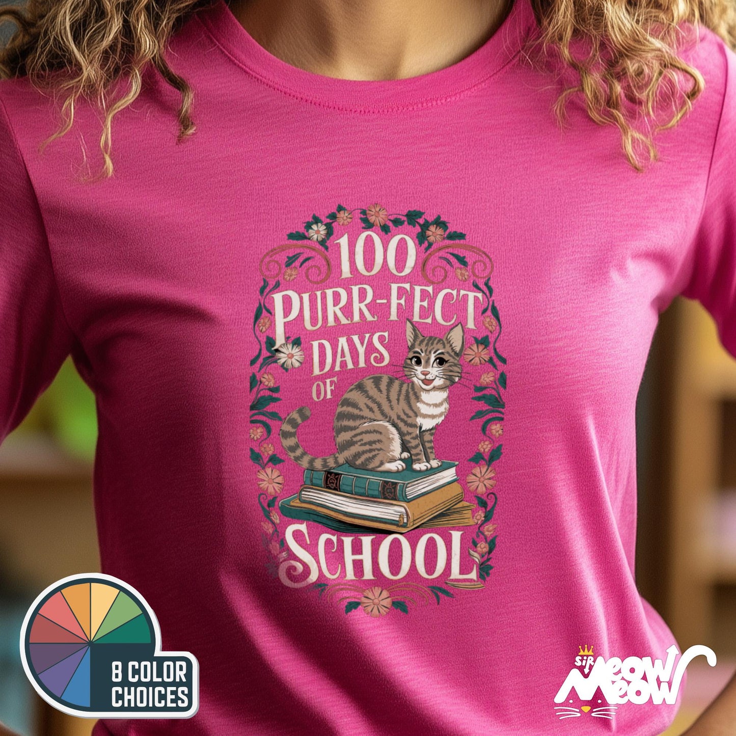 100 Purr fect Days of School Cat T Shirt Cute Teacher Cat Shirt 100 Days Celebration Gift Graphic Tee – Easygoing Wear · High-Quality Print