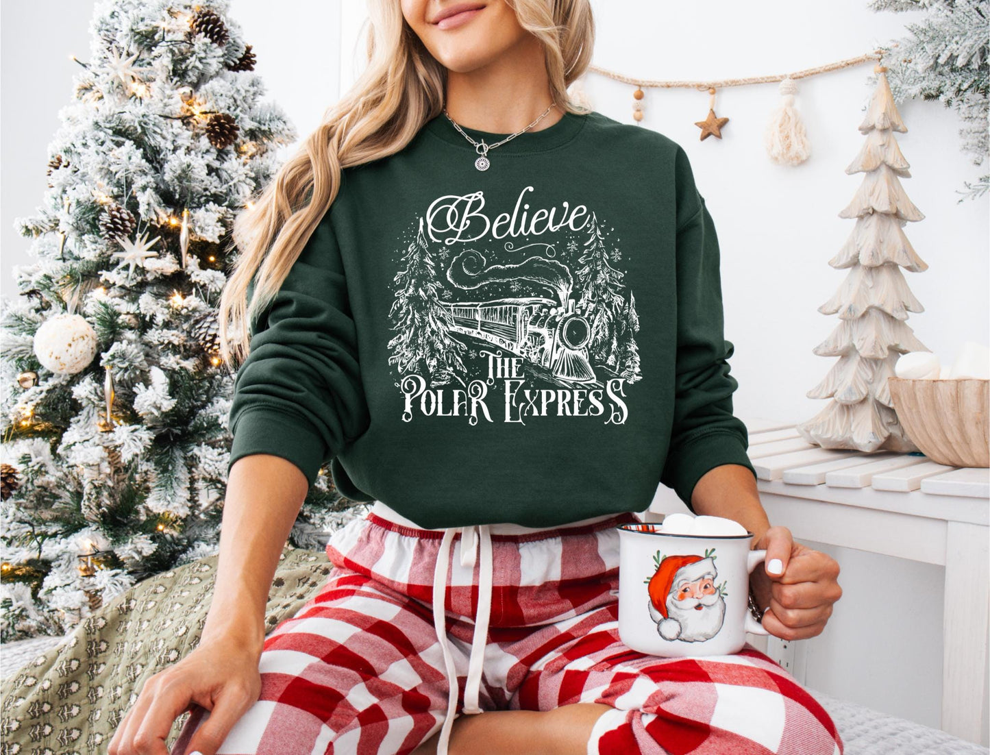 Believe the Polar Express Christmas Gift For Family Xmas Crewneck Sweater Merry Christmas Sweatshirt Christmas Gift Ideas Trendy Shirt Sweatshirt – Cozy Vibes · Trending Graphic Apparel