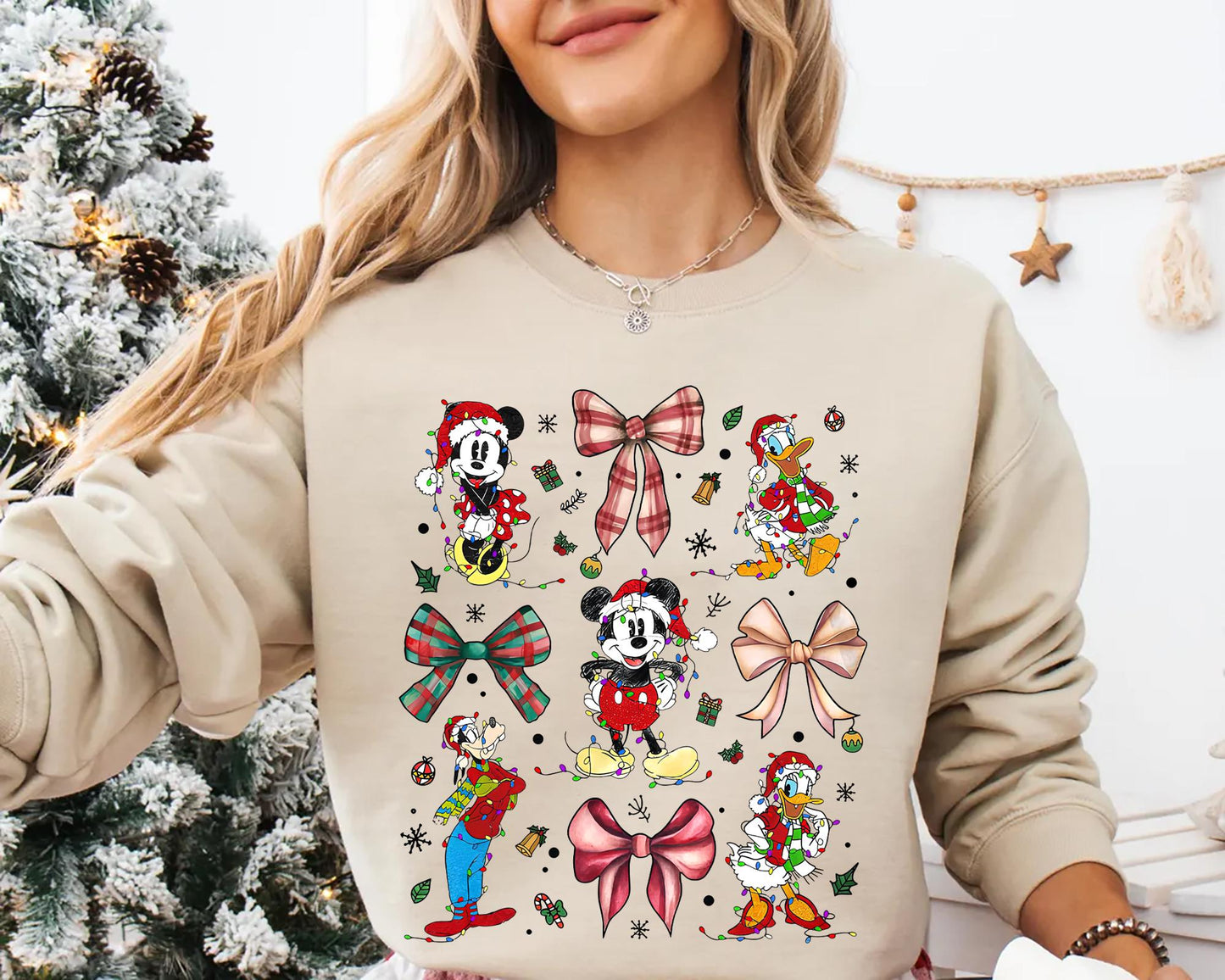 Disney Christmas Coquette Bow Shirt Mickey and Friends Christmas Tee Mickey Minnie Goofy Christmas Sweatshirt Disney Christmas Gift for Fans Sweatshirt – Easygoing Wear · Top Pick For Any Outfit