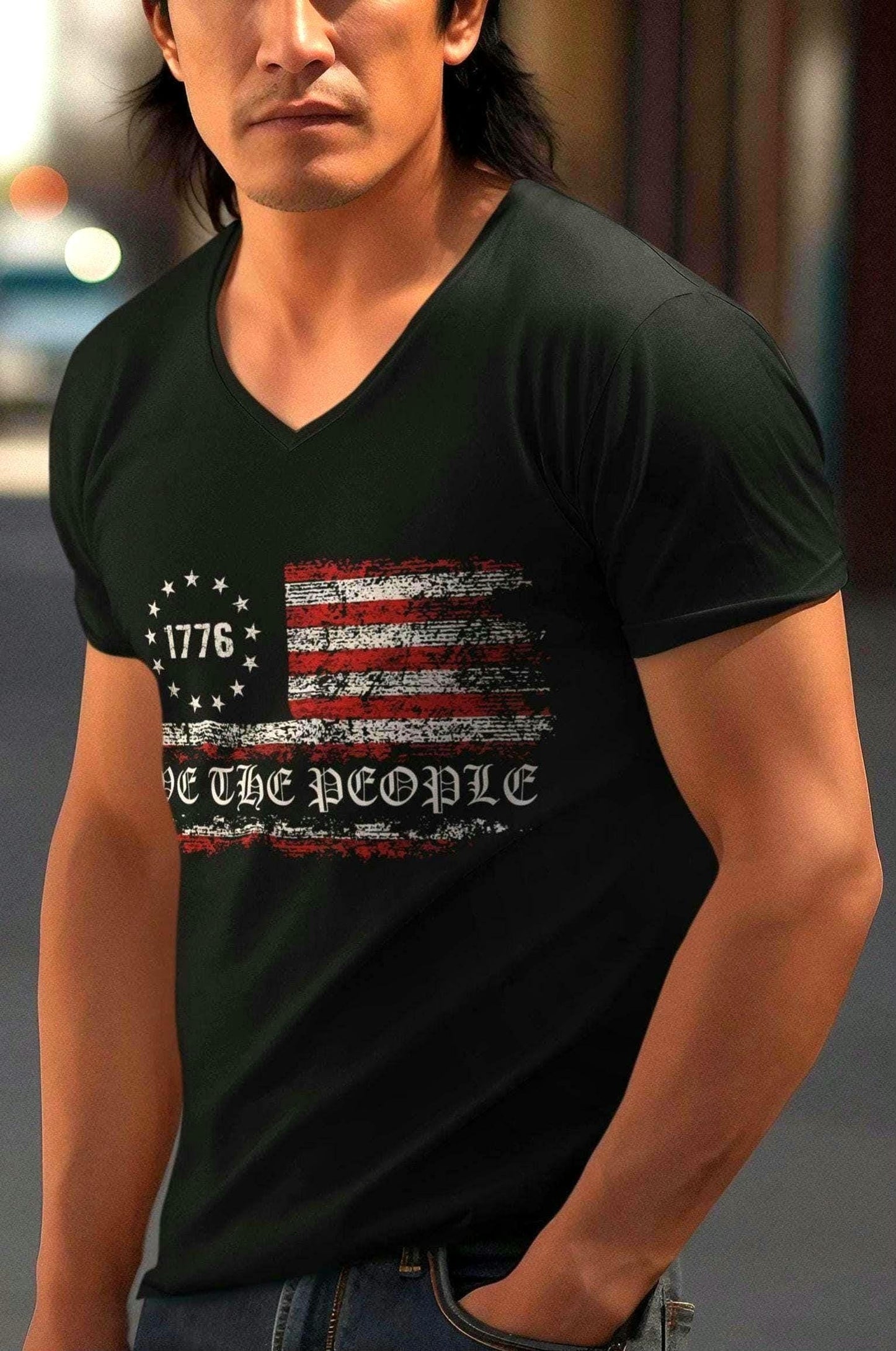 Patriotic 1776 We The People V Neck Tee USA Independence Day Shirt Patriotic T Shirt American Holiday Apparel Red White and Blue Tee Graphic Tee – Everyday Comfort · Great Gift For Fans