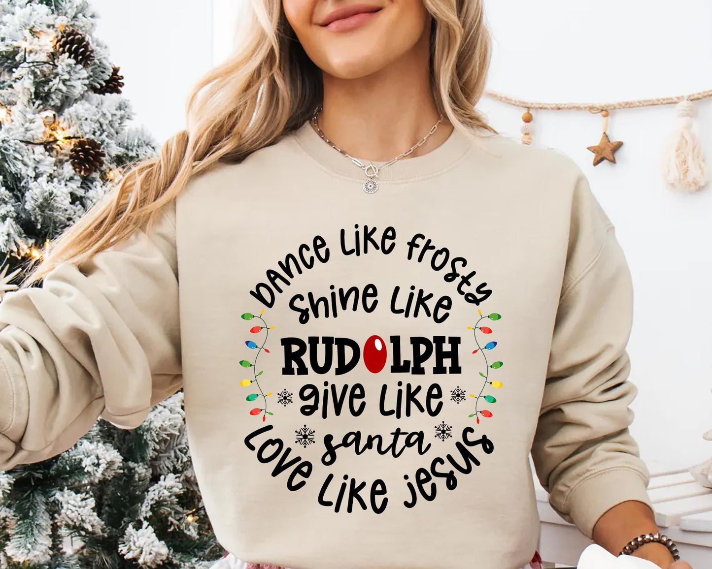 Dance Like Frosty Shine Like Rudolph Give Like Santa Love Like Jesus Shirt Cute Christmas Sweatshirt Christmas Gift Shirt Holiday Tee Sweatshirt – Warm & Stylish · Trending Graphic Apparel