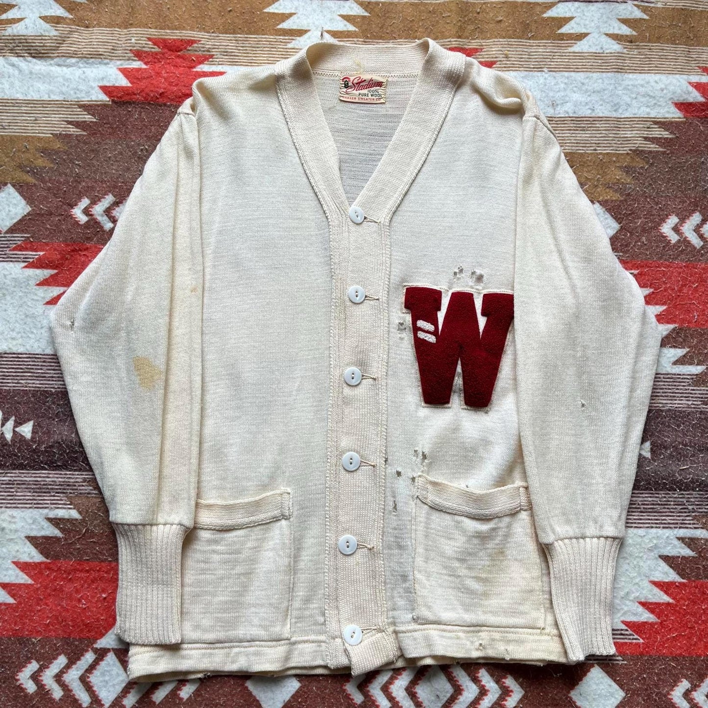 Vintage Distressed 60s Letterman Wool Sweater Cardigan Graphic Tee – Easygoing Wear · Great Gift For Fans