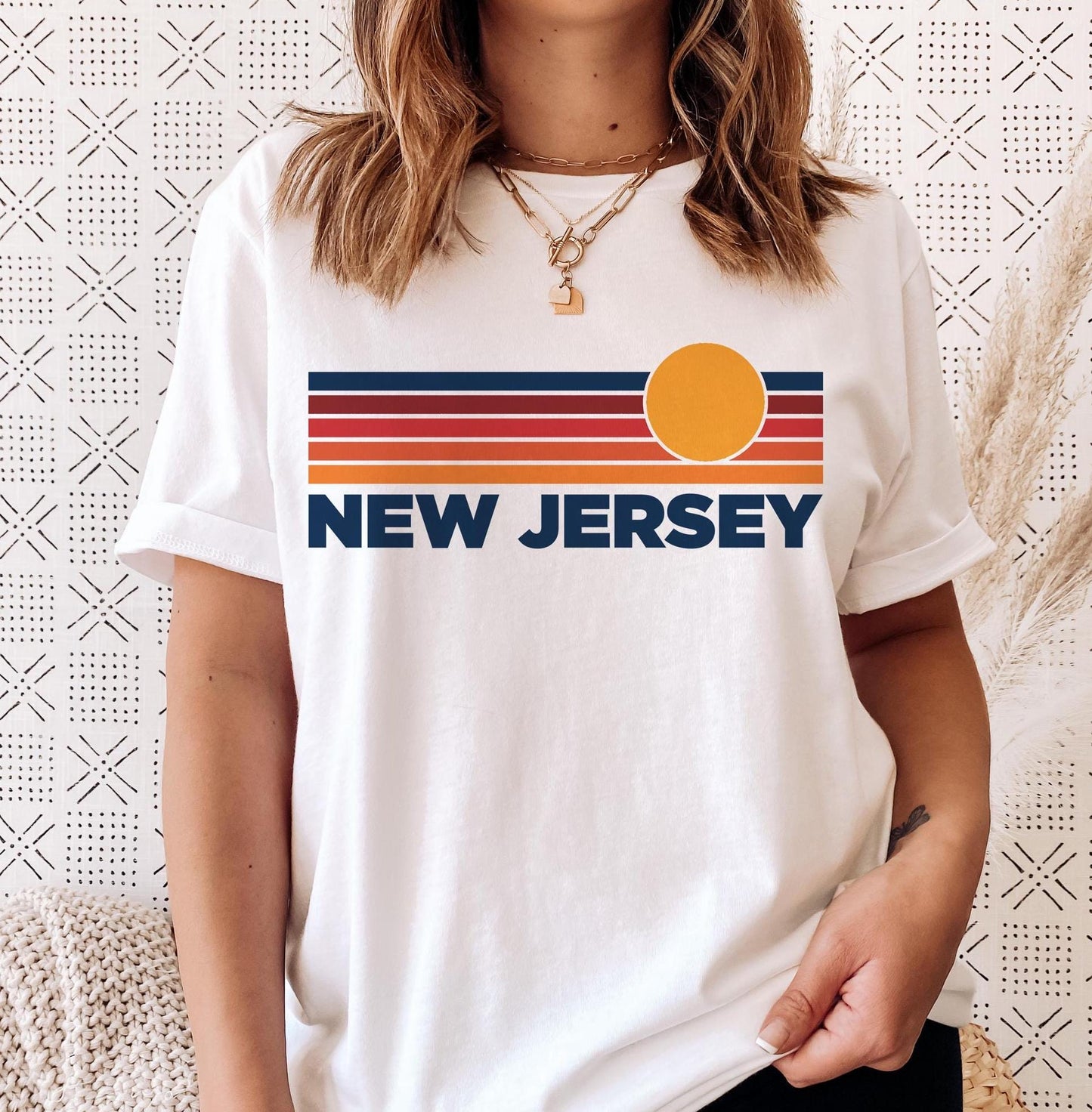 New Jersey TShirt Retro Sun Ombre Unisex Tee Vintage New Jersey Tee Mountain Sun Tee New Jersey Souvenir Shirt Jersey – Cozy Vibes · Top Pick For Any Outfit