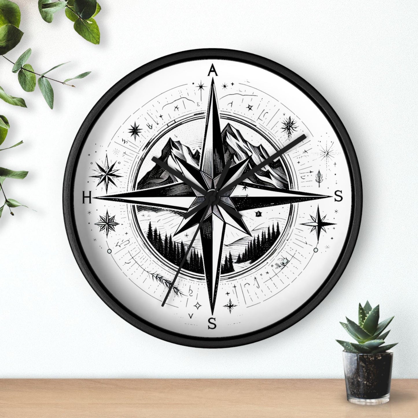 Adventure Compass Wall Clock Hiking Adventure Home Decor Mountain Outdoor Enthusiast Gift Traveler39s Clock Nature Lover Gift For Him Her Graphic Tee – Everyday Comfort · Top Pick For Any Outfit