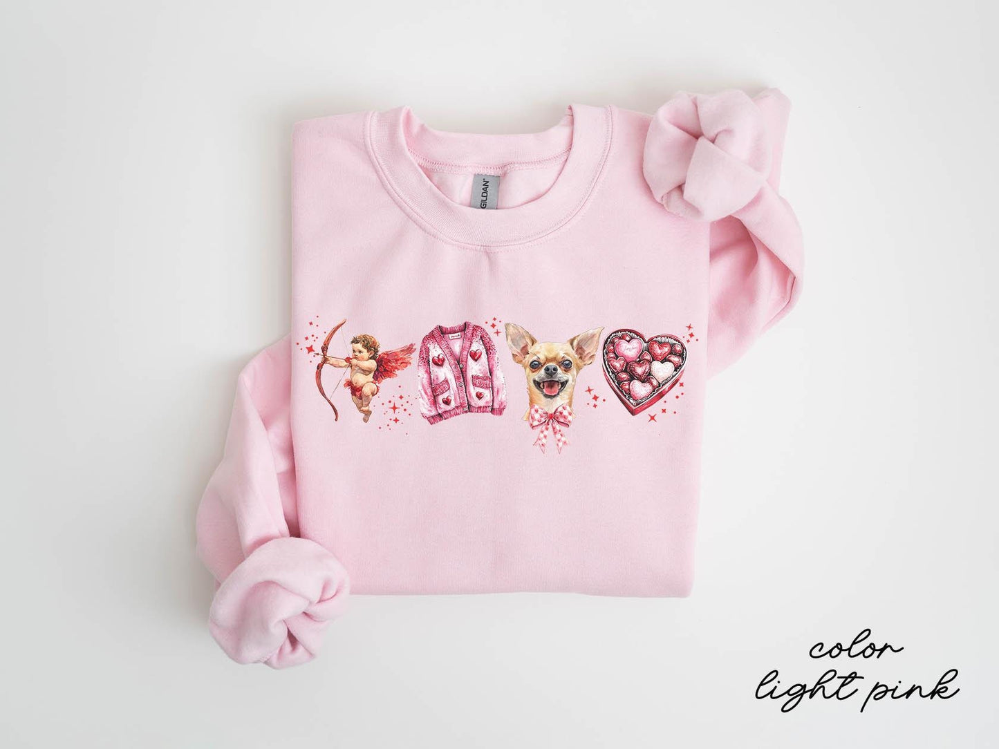 Chihuahua Dog Valentine39s Day Sweatshirt Chihuahua Dog Valentine39s Day Gifts Crewneck Shirt Women Sweatshirt – Bold Style · Great Gift For Fans
