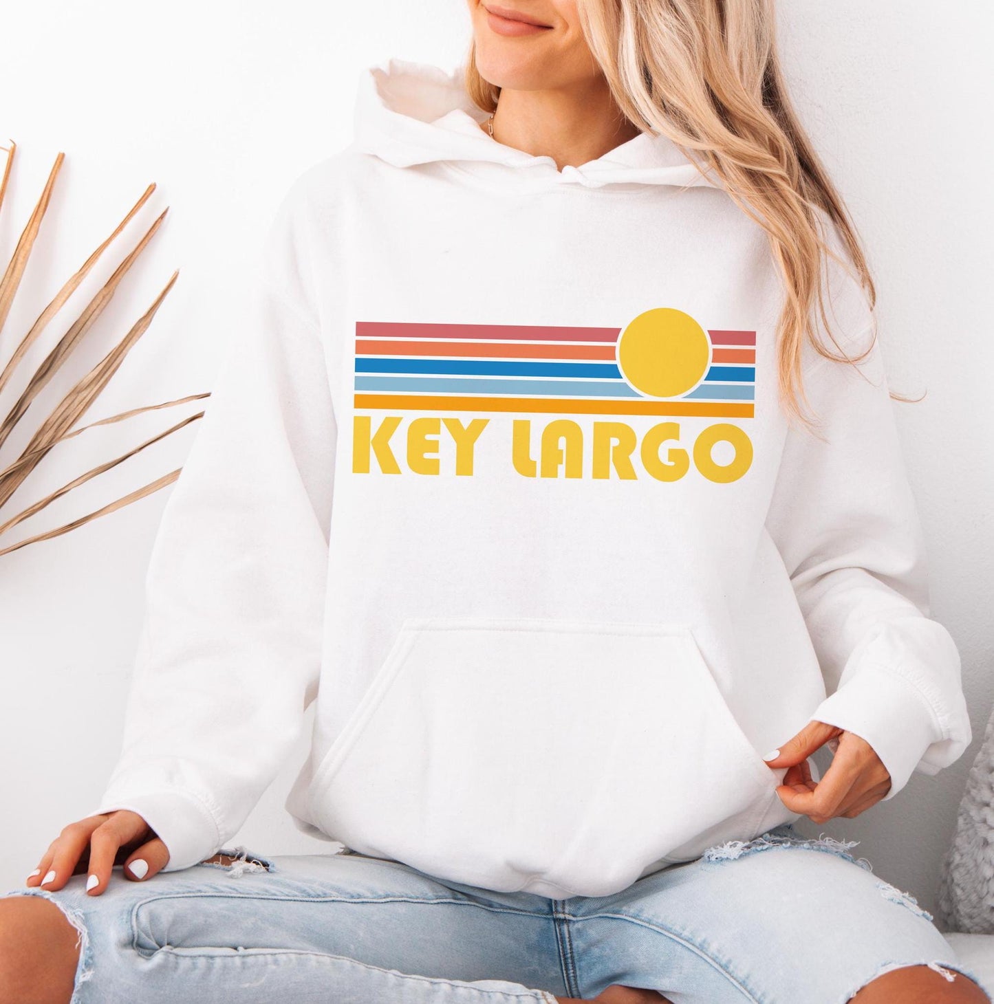 Key Largo Florida Hoodie Retro Sunrise Unisex Key Largo Sweatshirt Personalization Available Hoodie – Easygoing Wear · Trending Graphic Apparel