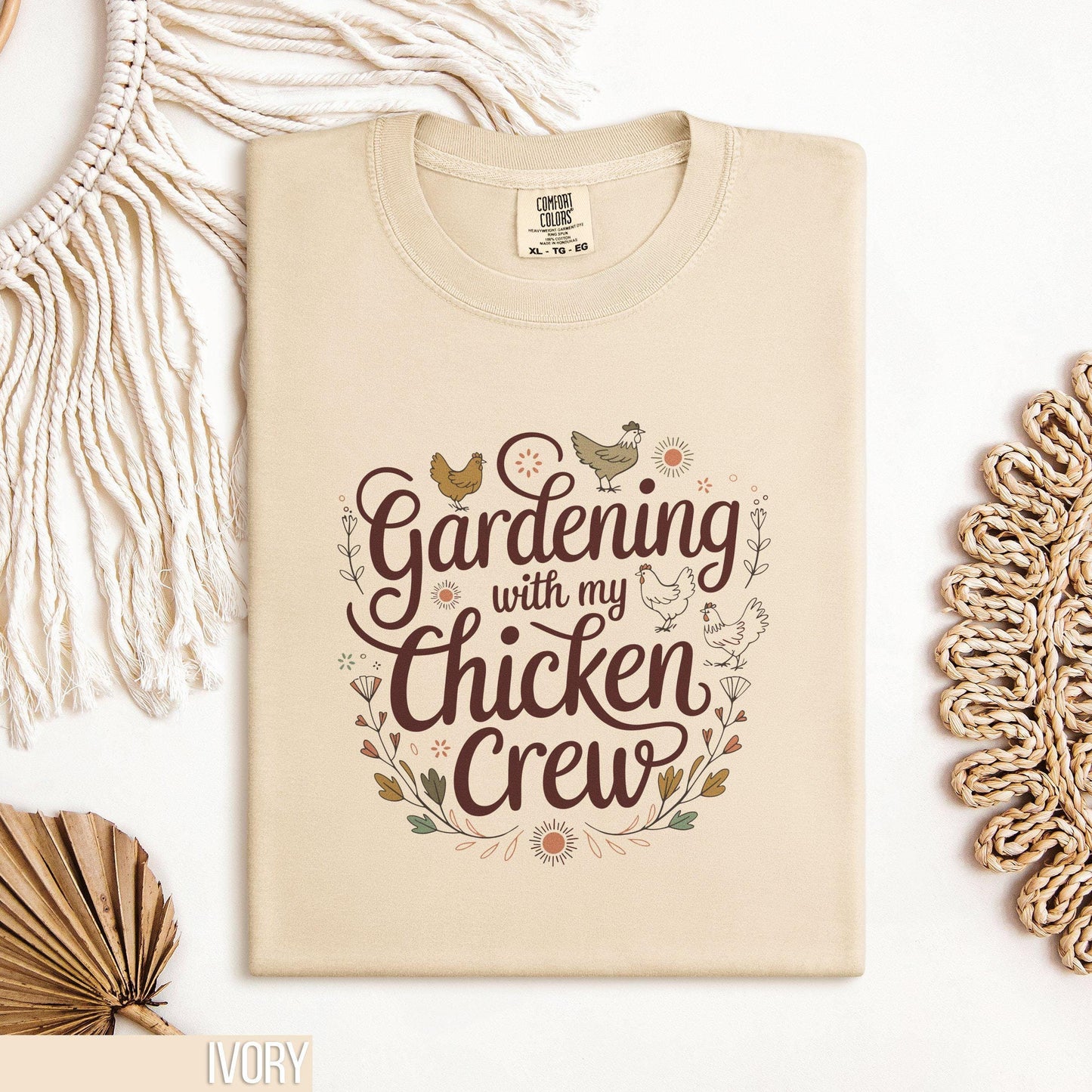 Cute Gardening with My Chicken Crew T Shirt Funny Chicken Lover Gift Farm Life Tee Perfect for Gardeners Farming Enthusiasts Shirt Graphic Tee – Aesthetic Look · High-Quality Print