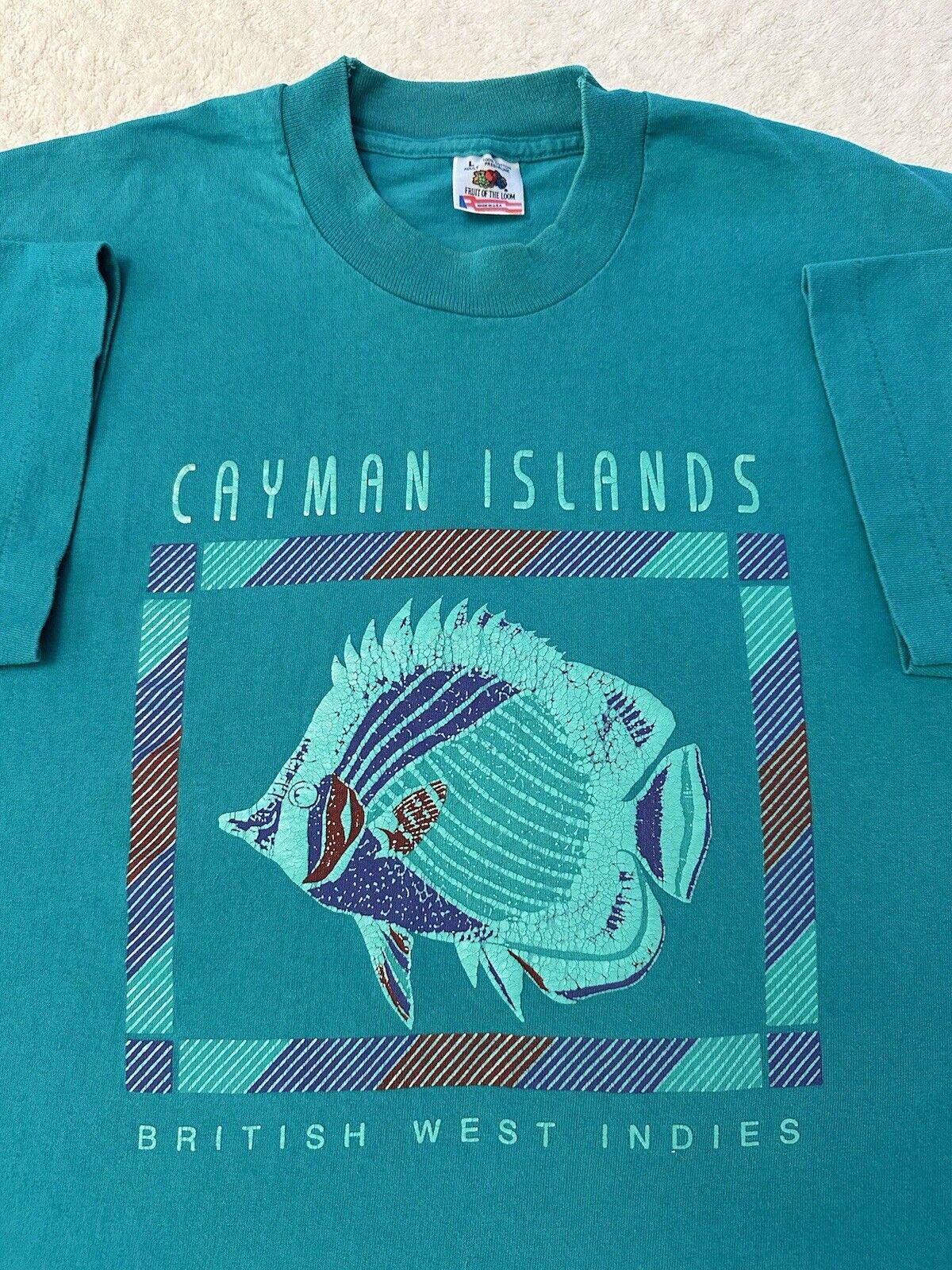 Vintage 1980s 80s 1990s Cayman Islands West Indies Fish Art Artwork T Shirt L Graphic Tee – Easygoing Wear · Great Gift For Fans
