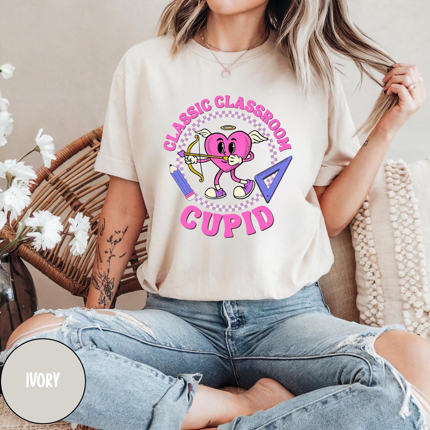 Classic Classroom Cupid Teacher Shirt Teacher Valentine Sweatshirt Cupid39s Favorite Teacher Valentine Teacher Gift Teacher Squad Sweatshirt – Cozy Vibes · Perfect For Daily Wear