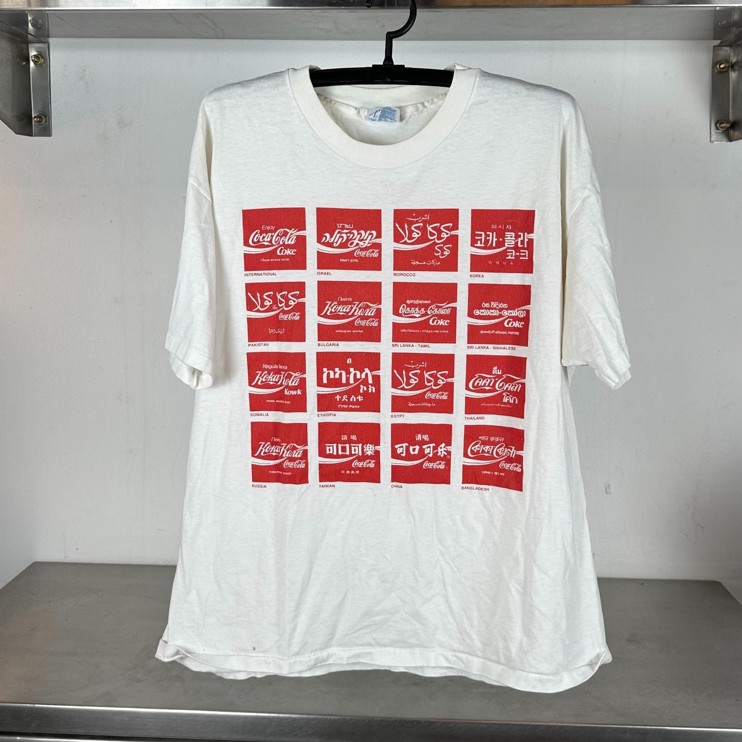 Vintage 90s Enjoy Coca Cola Languages Pop Art Style Promo single stitch T shirt Vintage Coca Cola Tshirts Vintage Pop Art Tshirts Graphic Tee – Soft Feel · Perfect For Daily Wear