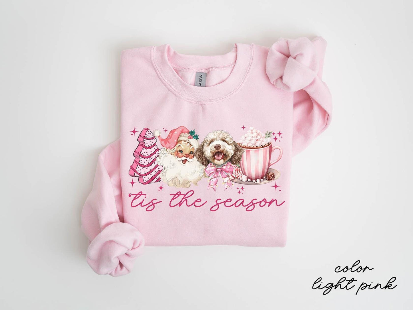 Lagotto Romagnolo Dog Christmas Sweatshirt Lagotto Romagnolo Dog Christmas Gifts Pink Christmas Crewneck Sweater Shirt Women Sweatshirt – Aesthetic Look · High-Quality Print