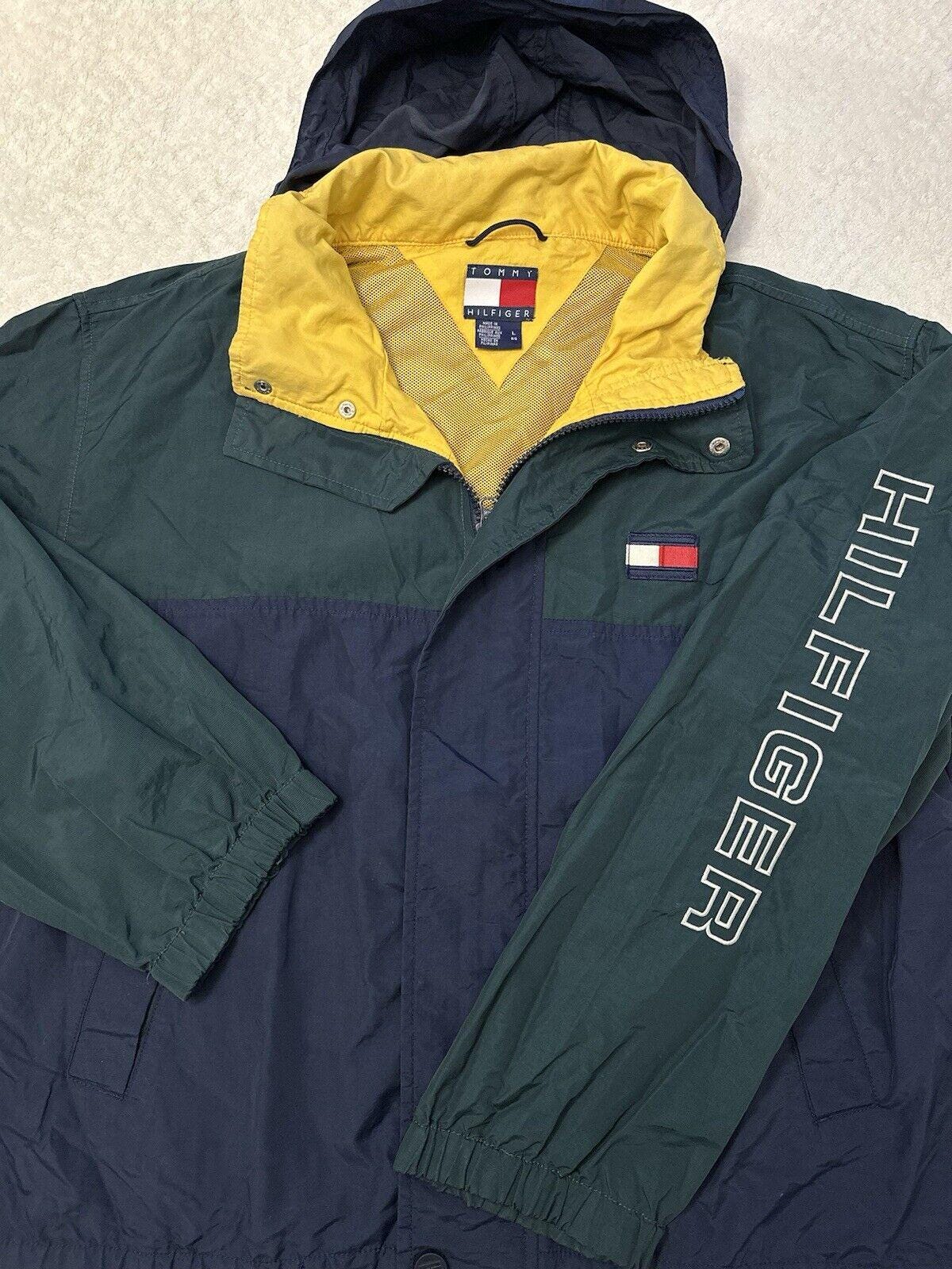 Vintage 1990s 90s Tommy Hilfiger Zip Up Streetwear Windbreaker L Barely Worn Graphic Tee – Warm & Stylish · Top Pick For Any Outfit