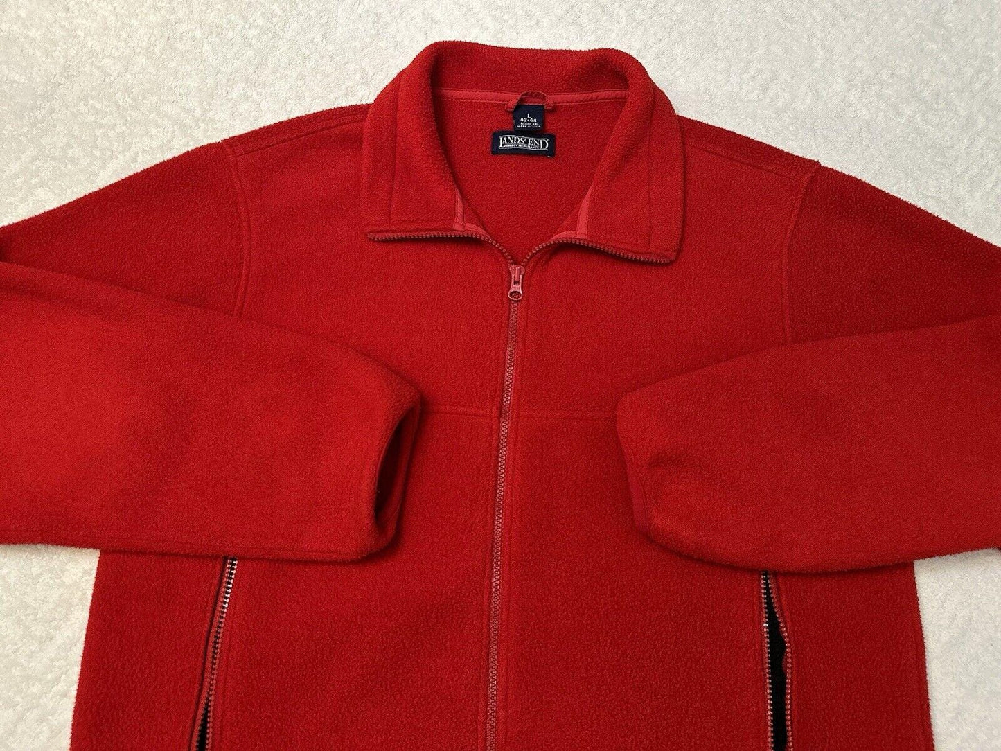 Vintage 1990s 90s Lands End Full Zip Up Made In USA Polartec Fleece Jacket Red L Graphic Tee – Easygoing Wear · Great Gift For Fans