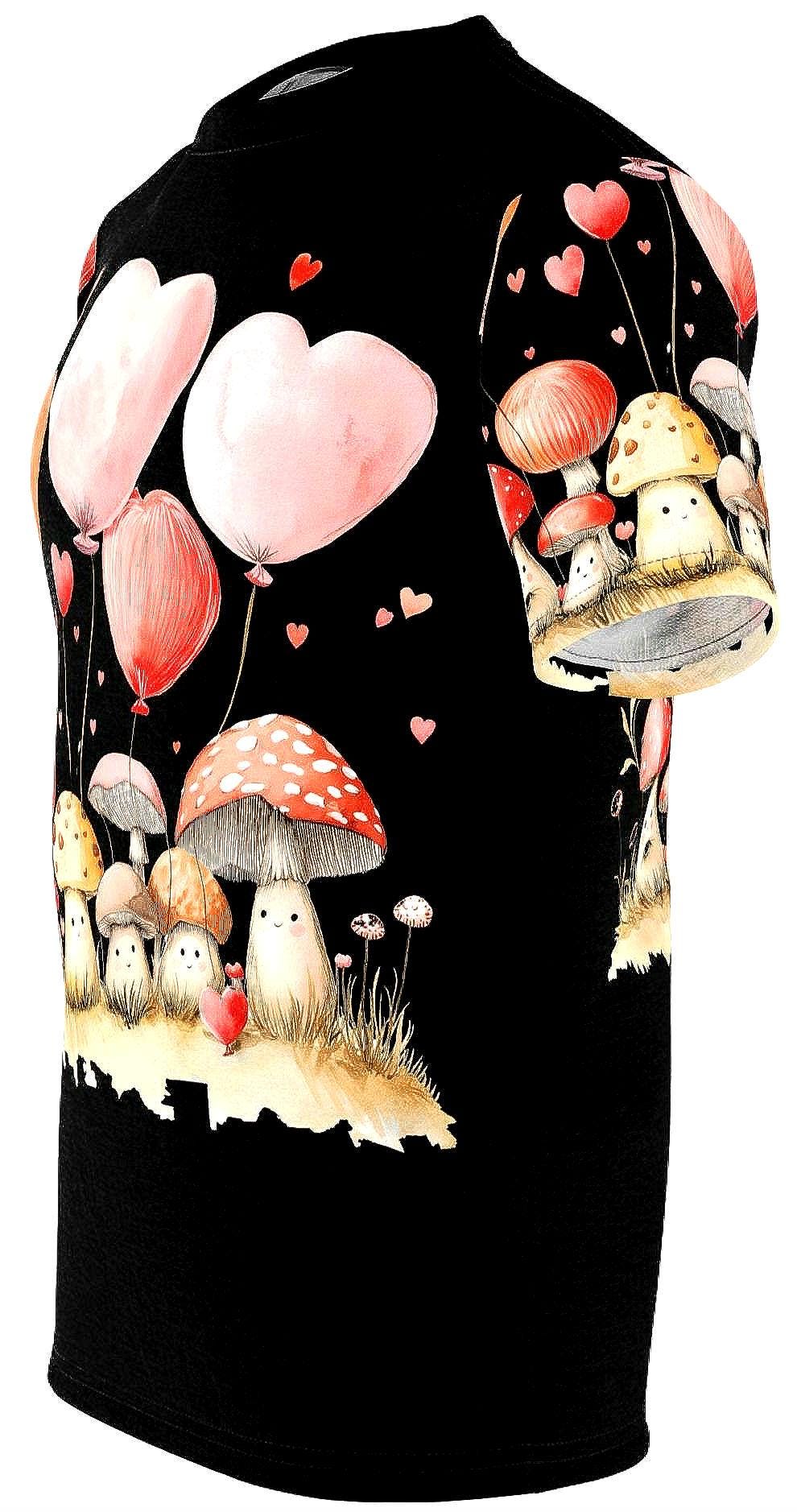 Valentines Mushroom Hearts Tee Unisex Shirt for Couples Love Graphic Shirt Valentine39s Day Gift Heart Print Tee Valentine Gift For Her Graphic Tee – Warm & Stylish · Top Pick For Any Outfit
