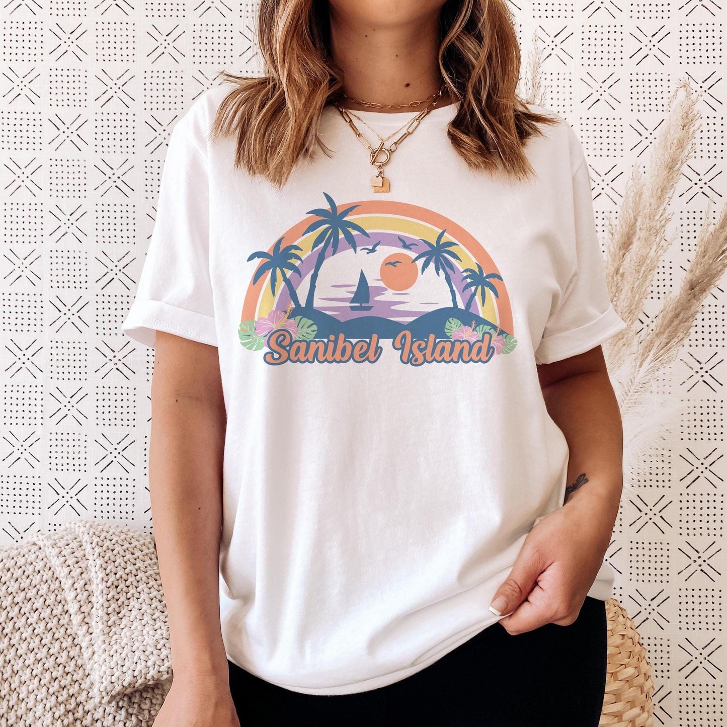 Sanibel Island Florida TShirt Retro Beach Unisex Sanibel Island Shirt Personalization Available Graphic Tee – Easygoing Wear · High-Quality Print