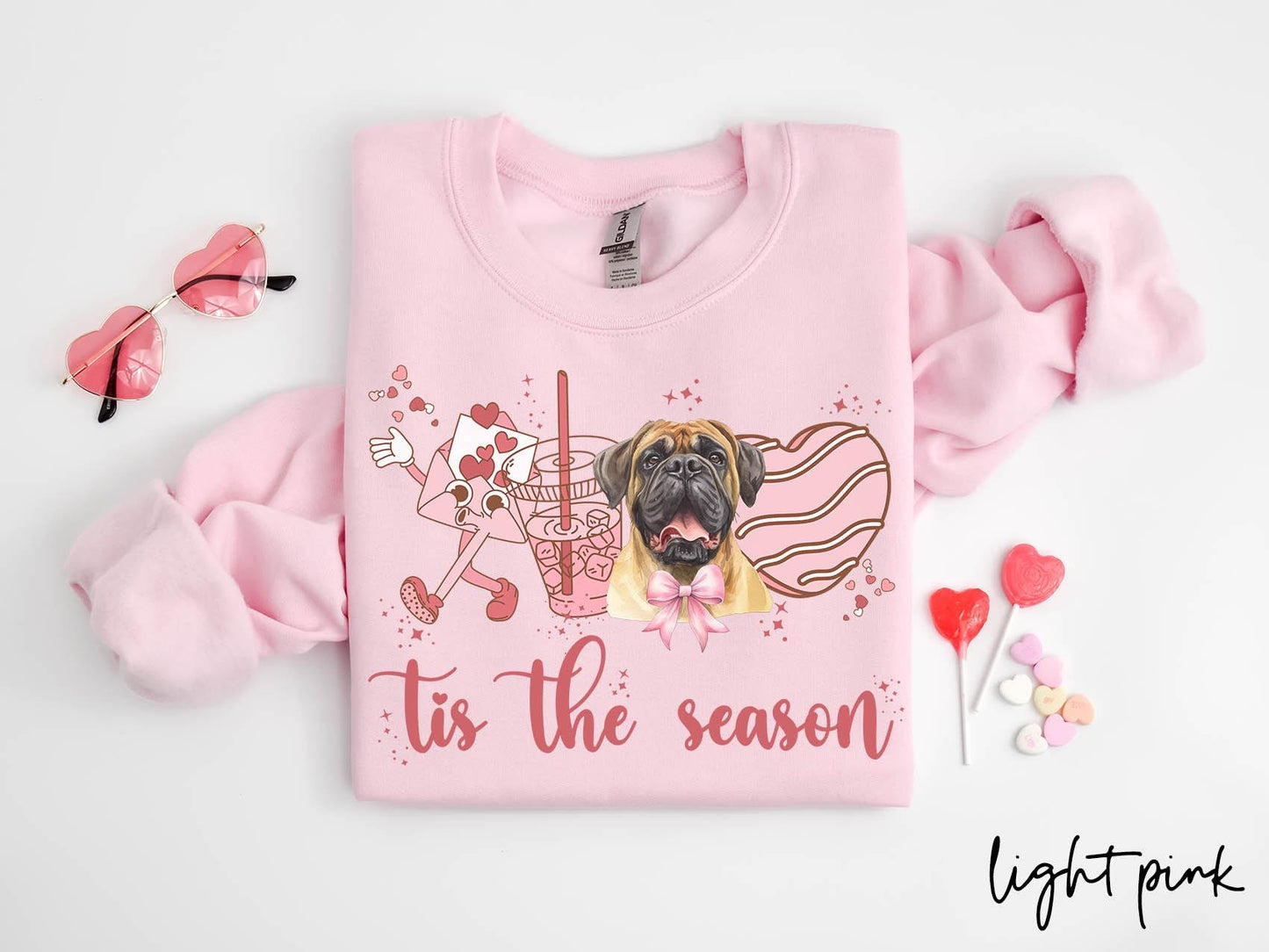 Bullmastiff Dog Valentine39s Day Sweatshirt Valentines Bullmastiff Gifts Dog Mom Crewneck Shirt Long Sleeve Sweatshirt – Everyday Comfort · Great Gift For Fans
