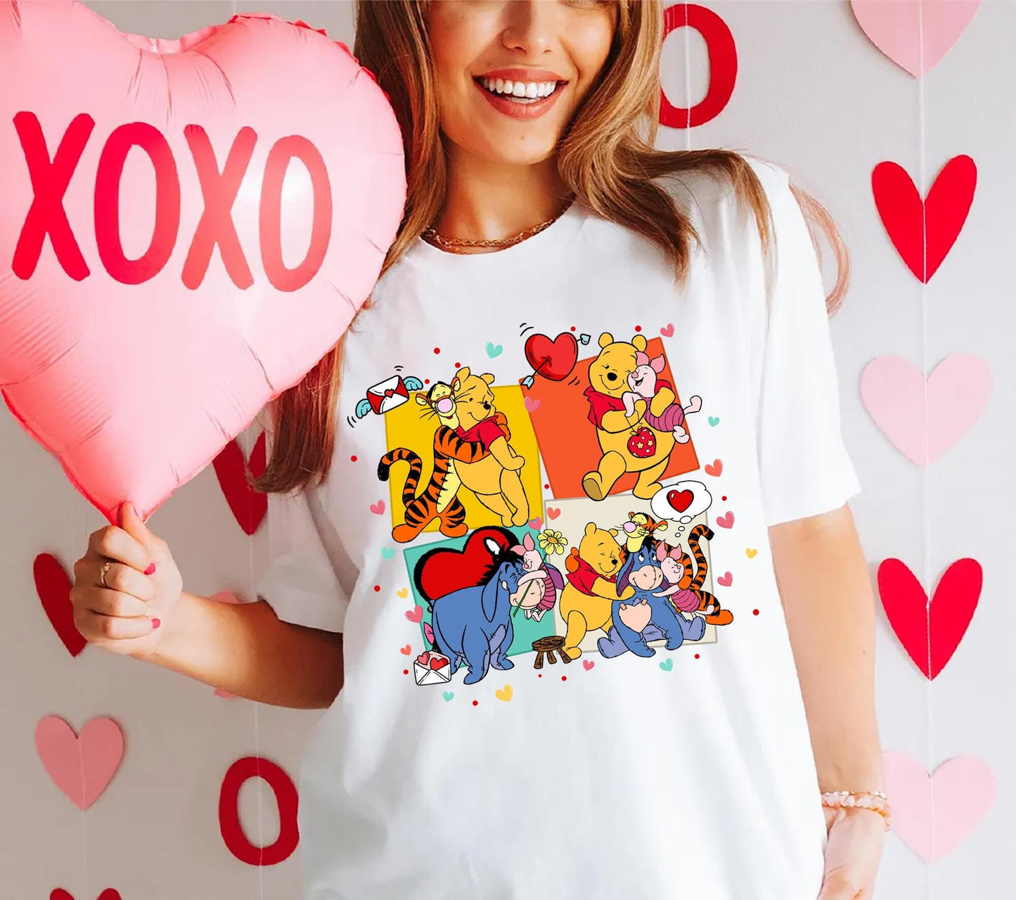 Disney Winnie the Pooh and Friends Valentine Shirt Winnie The Pooh Love Sweatshirt Disneyland Valentine Matching Tee Cute Valentine Gift Sweatshirt – Warm & Stylish · Great Gift For Fans
