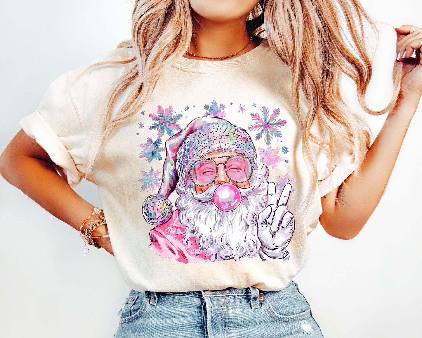 Retro Santa Sweatshirt Pink Christmas Sweater Women39s Holiday Crewneck Xmas Gifted for Her Trendy Festive Sweatshirt Bubblegum Santa Sweatshirt – Warm & Stylish · Trending Graphic Apparel