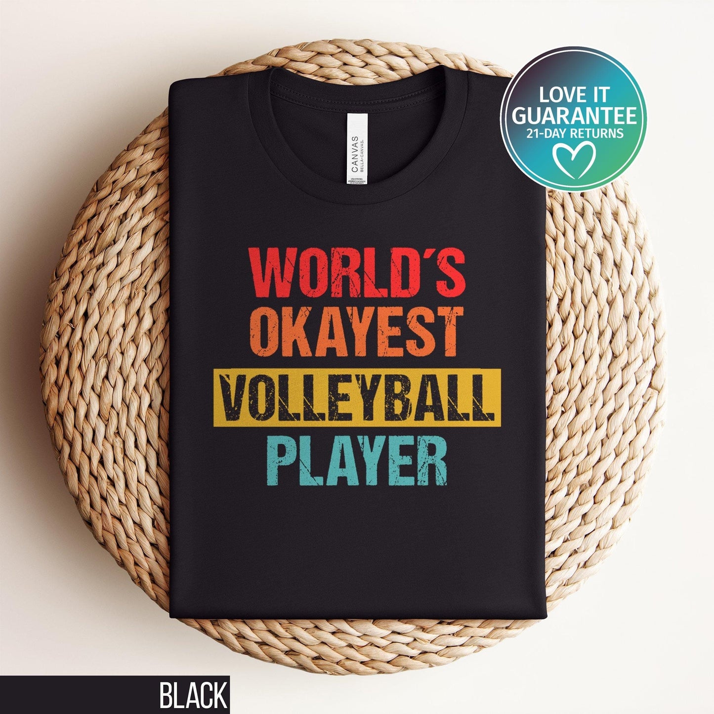 Funny Volleyball Player T Shirt Worlds Okayest Shirt Sports Lover Gift Humorous Tee for Volleyball Players Sarcasm Lover Tee Ironic Top Graphic Tee – Aesthetic Look · Top Pick For Any Outfit