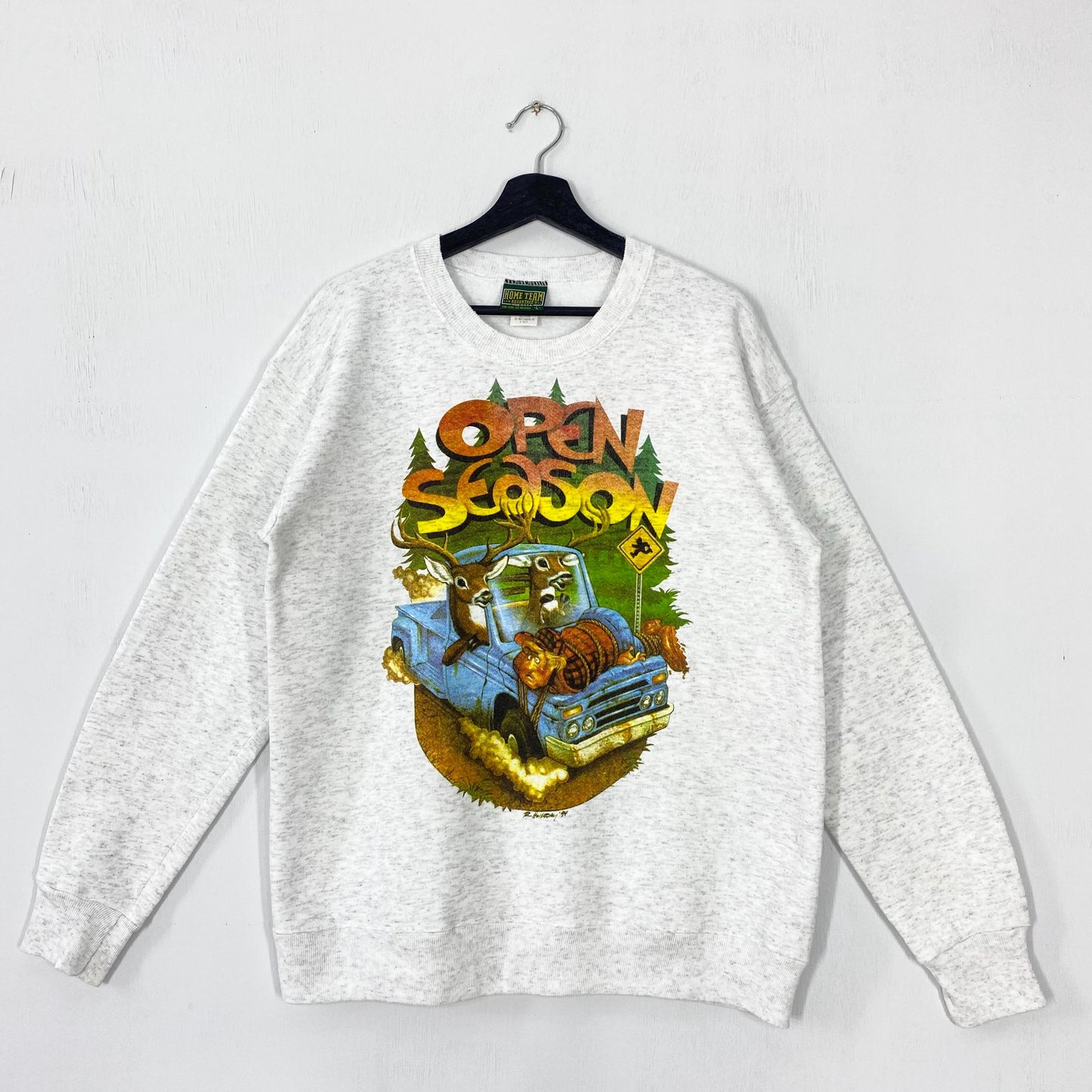Vintage 90s Outdoor Outfitters Sweatshirt Deer Crewneck Bear Sweater Pullover Wildlife Dog Eagle Wolf Ducks Unlimited Print Logo Grey Large Sweatshirt – Aesthetic Look · Top Pick For Any Outfit