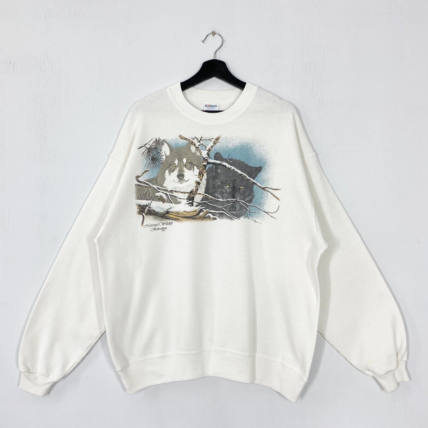 Vintage 90s Timber Wolf Sweatshirt Wolf Crewneck Alaska National Park Sweater Pullover Eagle Deer Bear Wolf Howling Print Logo White XLarge Sweatshirt – Bold Style · Must-Have Style