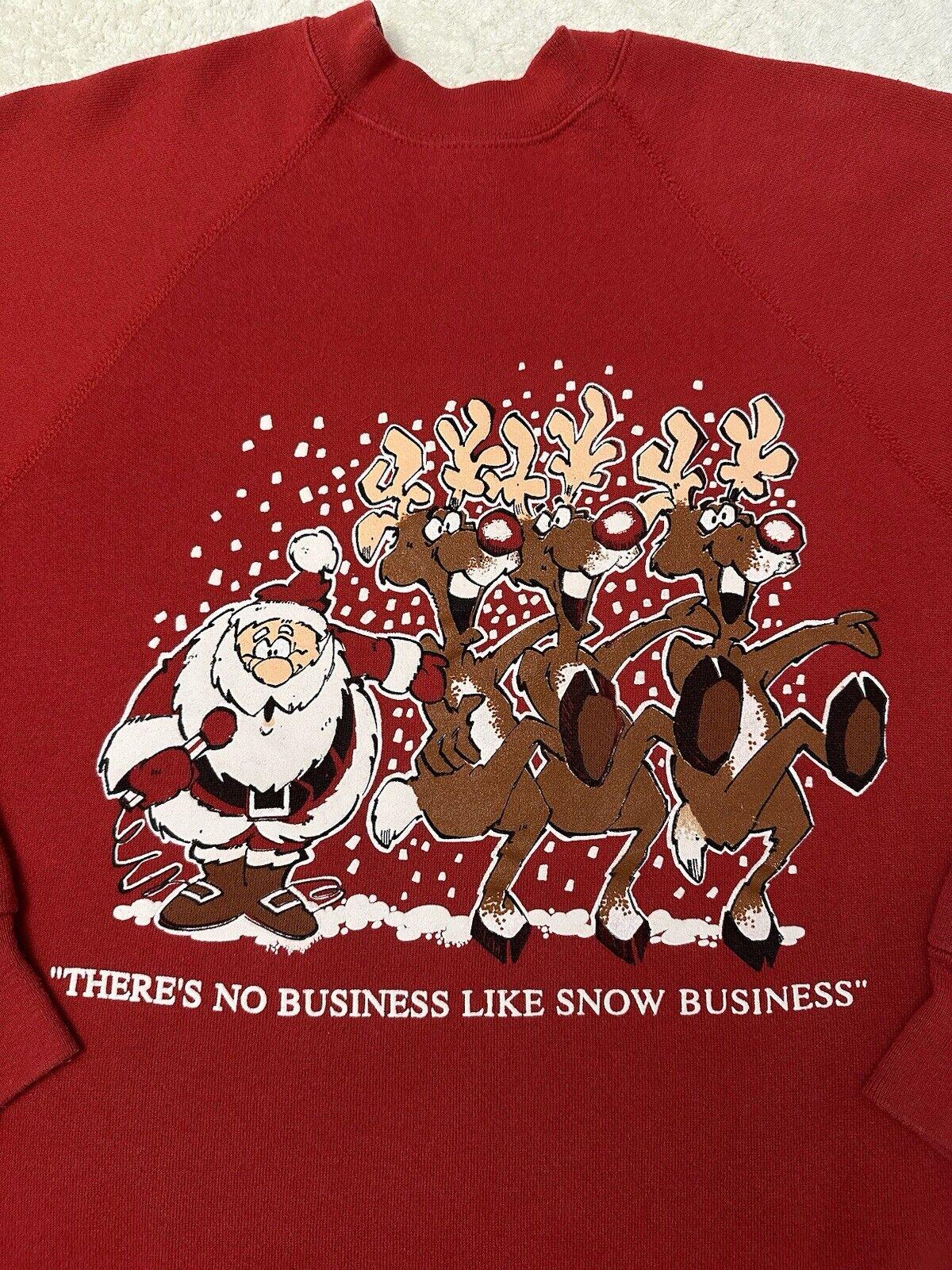 Vintage 1990s 90s Santa Claus Rudolph Reindeer Comedy Cartoon Sweatshirt M L Sweatshirt – Easygoing Wear · Great Gift For Fans