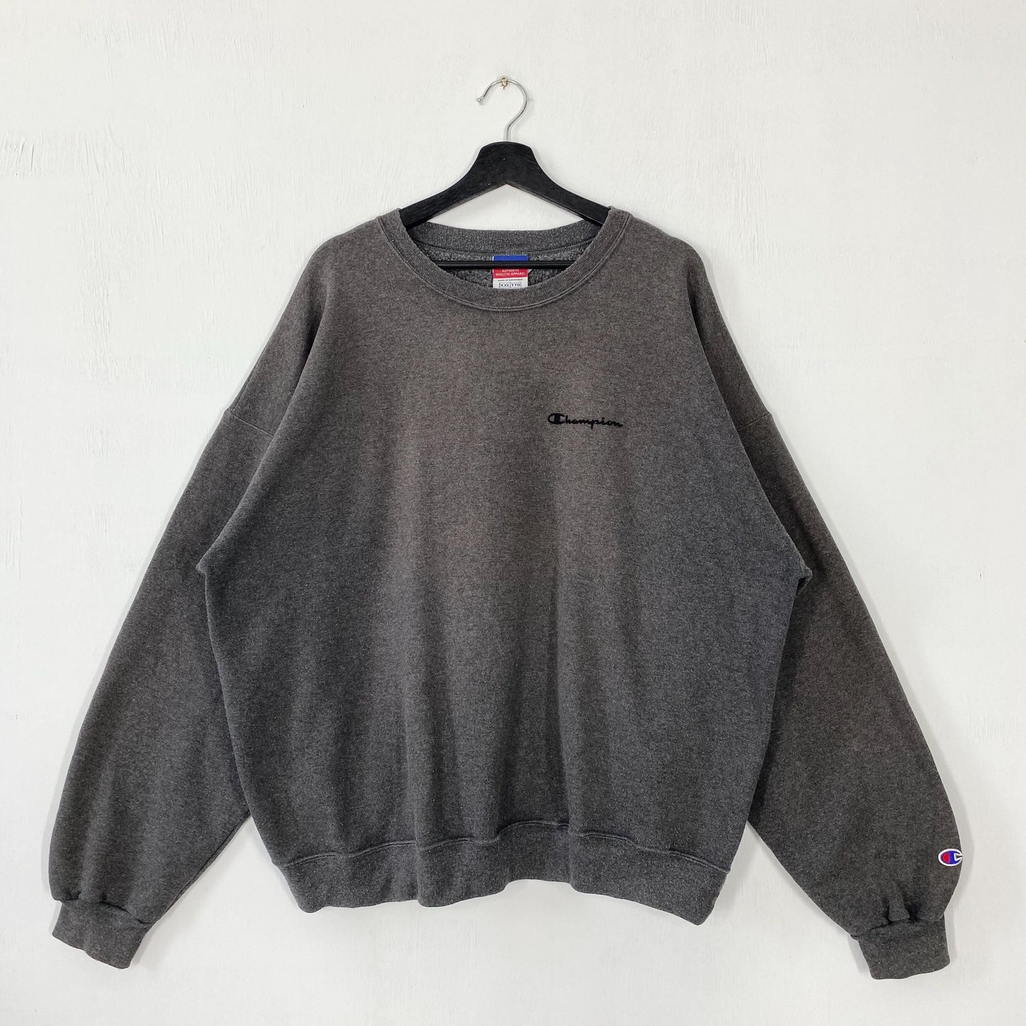Vintage Champion Sweatshirt Champion Crewneck Champion Sweater Pullover Streetwear Champion Script Reverse Weave Print Logo Grey XXLarge Sweatshirt – Aesthetic Look · Top Pick For Any Outfit