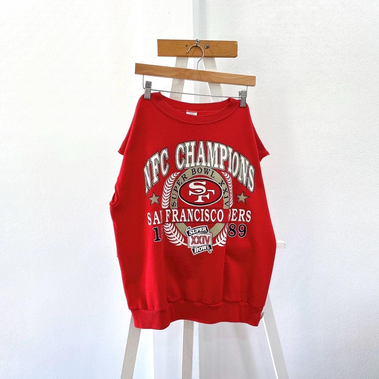 80s San Francisco 49ers NFL Logo 7 red sweatshirt XL Sweatshirt – Feel-Good Design · Trending Graphic Apparel