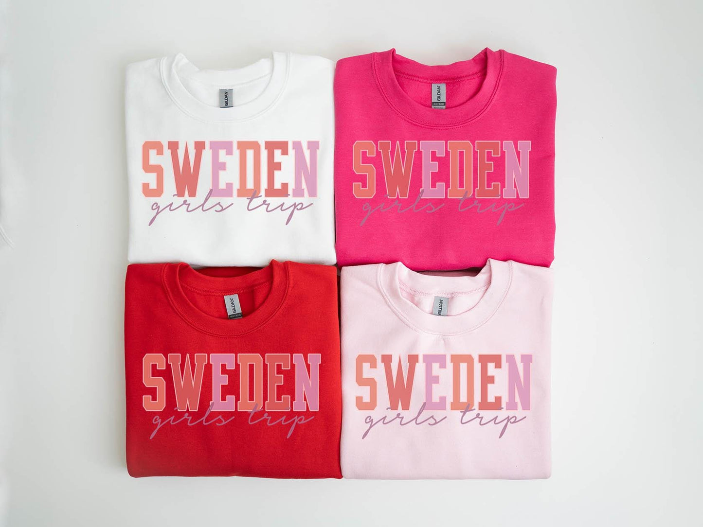 Sweden Sweatshirt Girls Trip Sweatshirt Vacation Matching Group Crewneck Shirt Long Sleeve Sweatshirt – Warm & Stylish · Must-Have Style