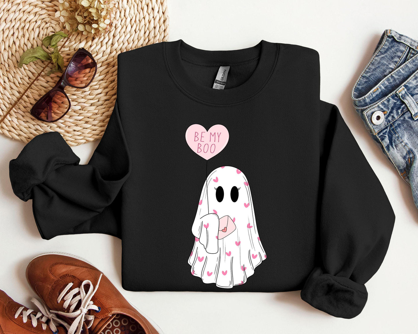 Be My Boo Sweatshirt Ghost Sweater Valentines Day Shirt XOXO Sweatshirt Women Valentines Day Sweatshirt Heart Sweatshirt Sweatshirt – Warm & Stylish · Great Gift For Fans