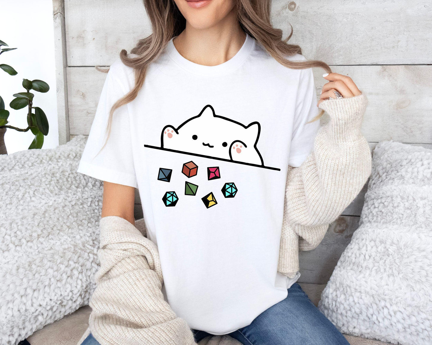 Cat Throwing Dice Shirt Cute Cat Sweatshirt Tabletop RPG Tabletop Games RPG Tee Role Playing Game Shirt Dungeon Master Tee Sweatshirt – Easygoing Wear · Trending Graphic Apparel