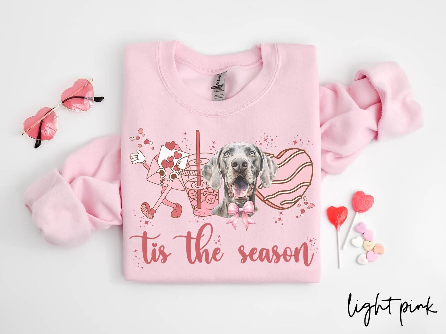 Weimaraner Dog Valentine39s Day Sweatshirt Valentines Weimaraner Gifts Dog Mom Crewneck Shirt Long Sleeve Sweatshirt – Aesthetic Look · Perfect For Daily Wear