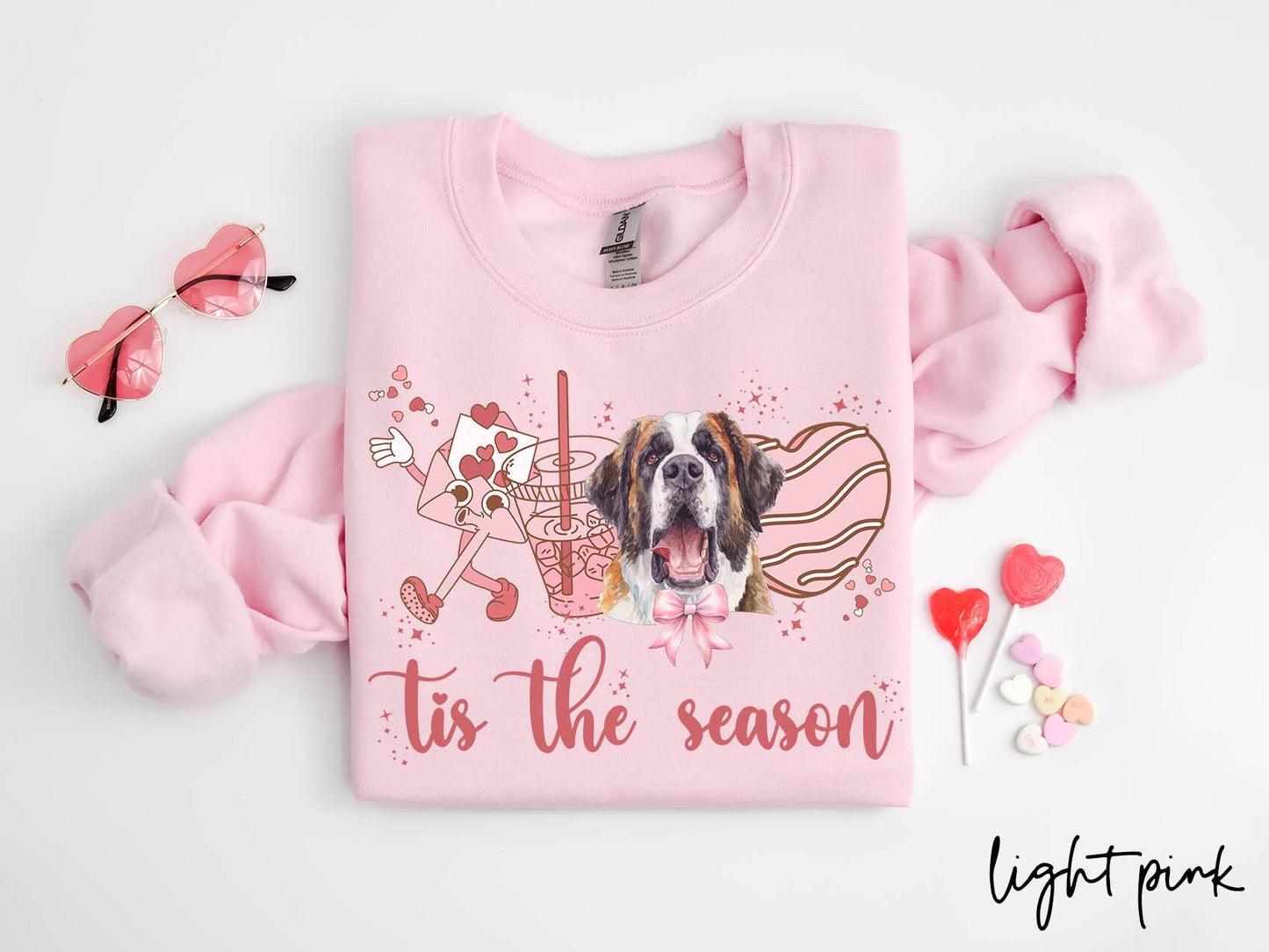 St Bernard Dog Valentine39s Day Sweatshirt Valentines St Bernard Gifts Dog Mom Crewneck Shirt Long Sleeve Sweatshirt – Aesthetic Look · Top Pick For Any Outfit