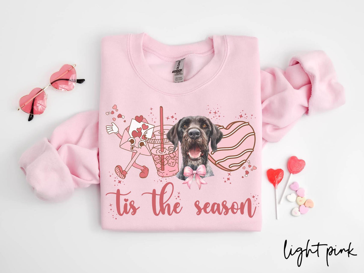 German Wirehaired Pointer Dog Valentine39s Day Sweatshirt Valentines German Wirehaired Pointer Gifts Dog Mom Crewneck Shirt Long Sleeve Sweatshirt – Soft Feel · Top Pick For Any Outfit