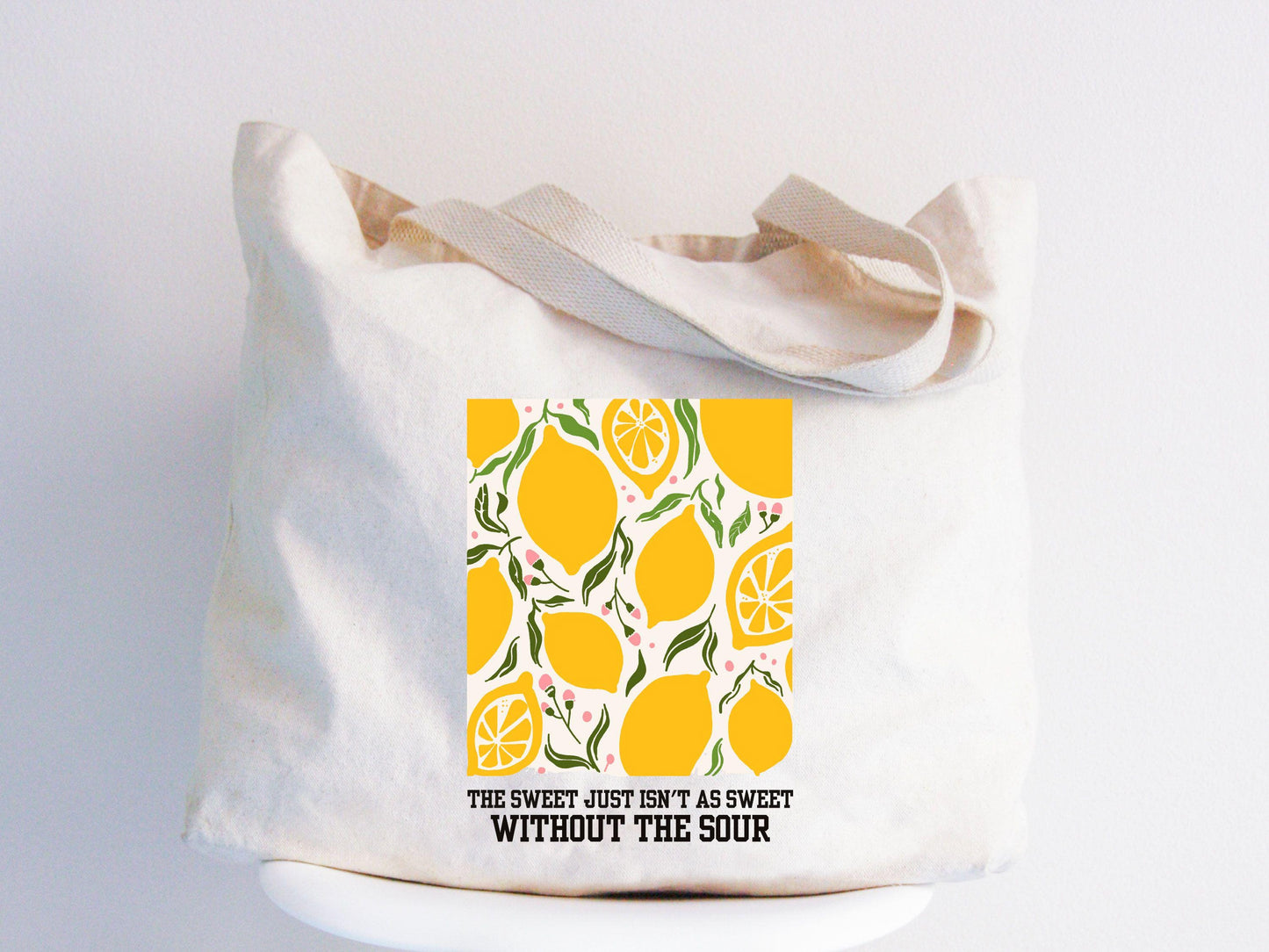 Boho Floral Tote Bag Lemon Inspirational Design Motivational Gift Organic Tote Lemon Print Bag Beautiful Tote BagFloral Botanical Tote Tote Bag – Bold Style · Great Gift For Fans