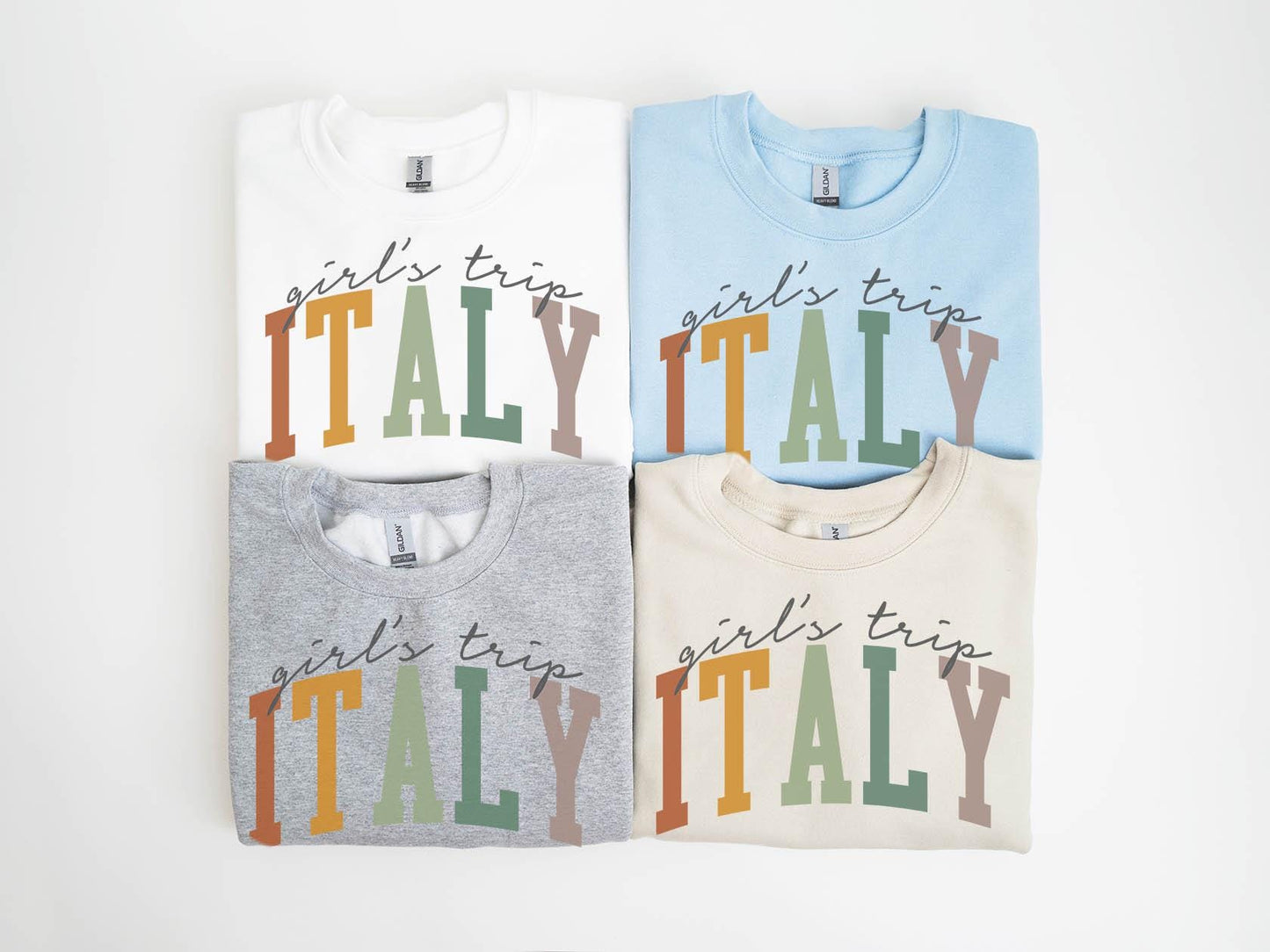 Italy Sweatshirt Girls Trip Sweatshirt Matching Group Crewneck Shirt Long Sleeve Sweatshirt – Aesthetic Look · Must-Have Style