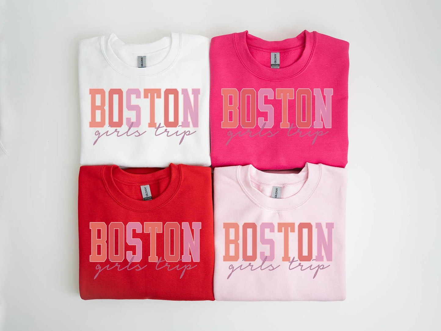 Boston Massachusetts Sweatshirt Girls Trip Sweatshirt Vacation Matching Group Crewneck Shirt Long Sleeve Sweatshirt – Aesthetic Look · Perfect For Daily Wear