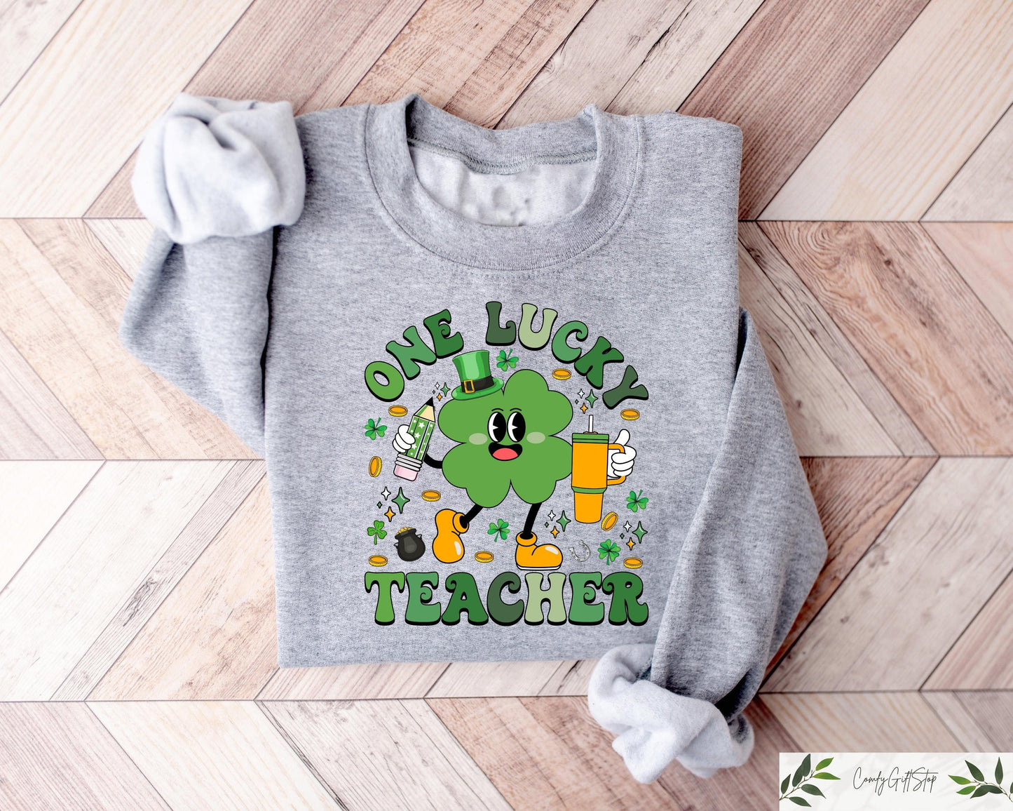 One Lucky Teacher Sweatshirt Saint Patrick39s Day T shirt Lucky Teacher Shirt Teacher St Patrick39s Day Gift Irish Day Shamrock Tee Sweatshirt – Cozy Vibes · High-Quality Print