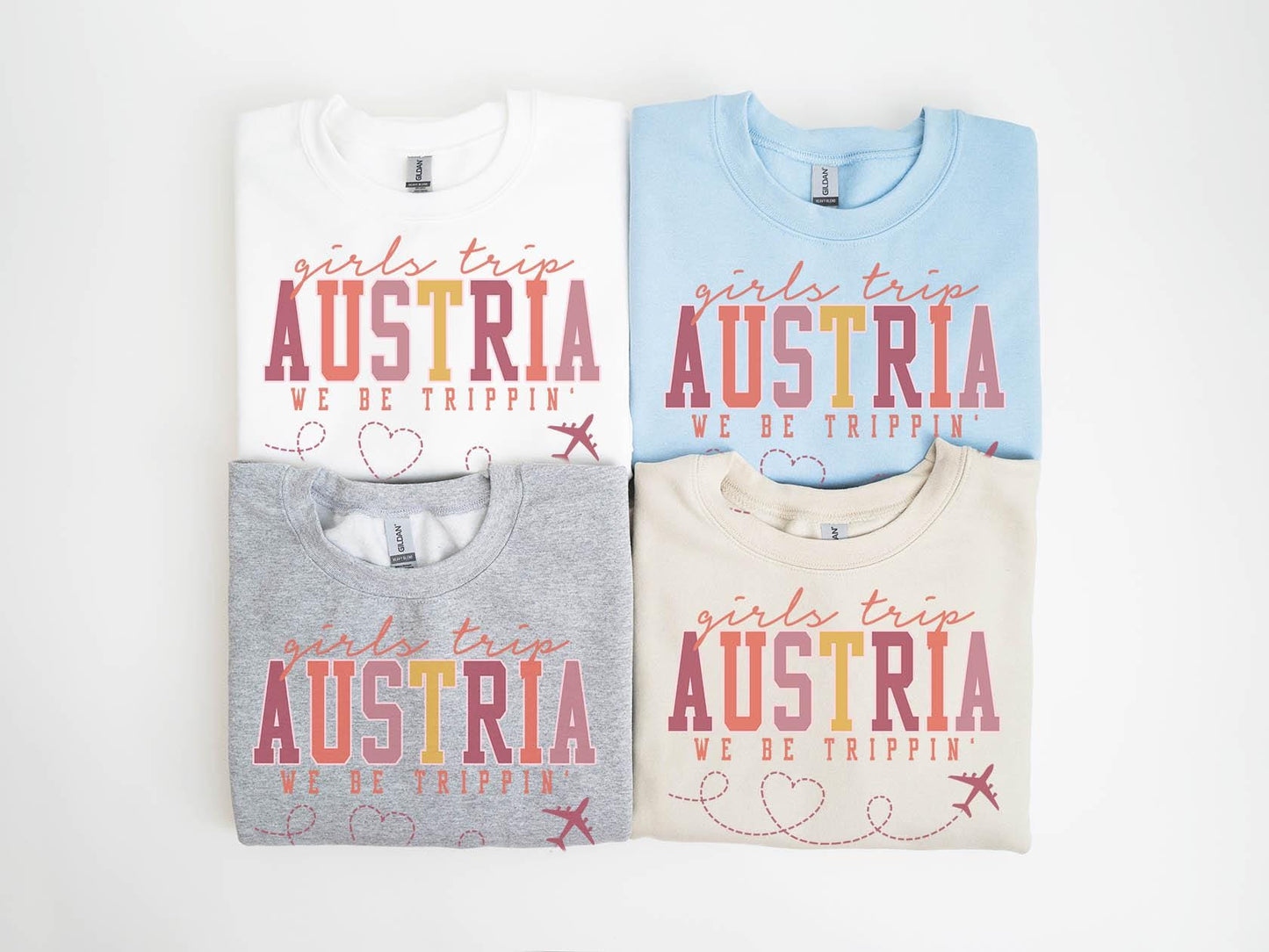 Austria Sweatshirt Girls Trip Sweatshirt Friends Vacation Matching Group Crewneck Shirt Besties Sweatshirt – Soft Feel · Top Pick For Any Outfit