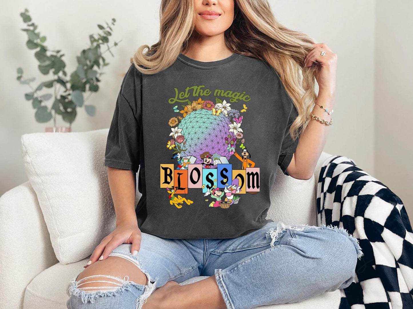 Flower and Garden Festival 2025 Shirt Epcot Let The Magic Blossom Tee Disney Spring Festival Sweatshirt Mickey and Friends Floral Shirt Sweatshirt – Everyday Comfort · Great Gift For Fans