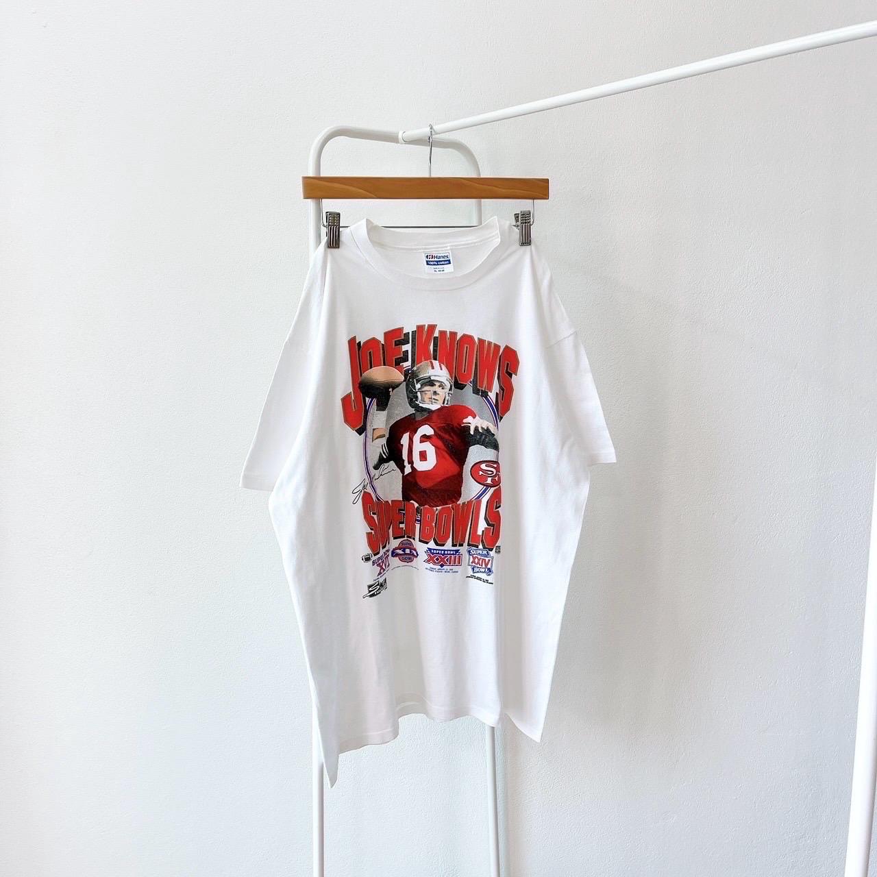 Vintage 90s San Francisco 49ers Joe knows football player Hanes white t shirt XL Graphic Tee – Cozy Vibes · Top Pick For Any Outfit