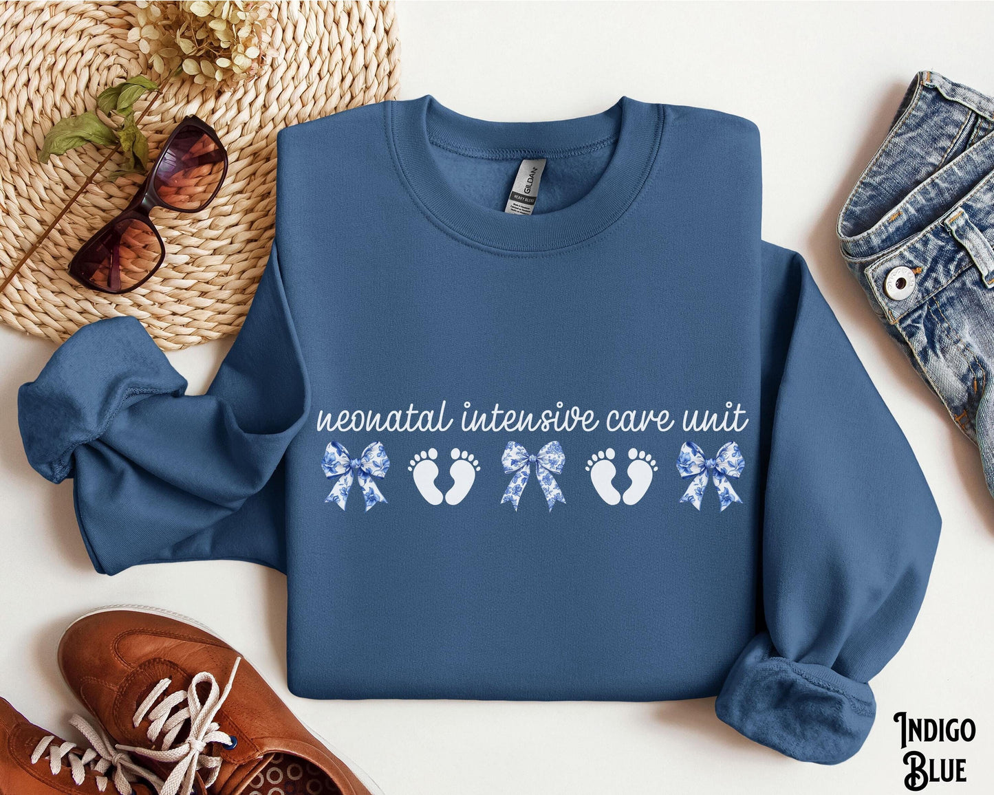 NICU Nurse Coquette Crewneck Sweatshirt Bow Neonatal Intensive Care Unit Doctor Crew Nurse Life Graduation Gift for NICU Nurse Sweatshirt – Cozy Vibes · High-Quality Print