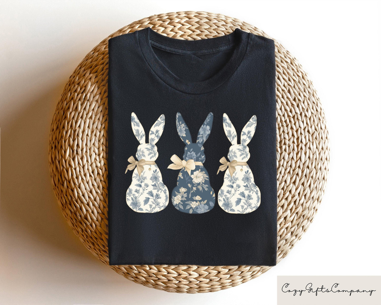 Floral Blue Bunny T shirt Cute Easter Coquette Bow Shirt Trendy Bunny Women39s Sweatshirt Easter Matching Gift Coquette Easter Bunny Tee Sweatshirt – Bold Style · Must-Have Style