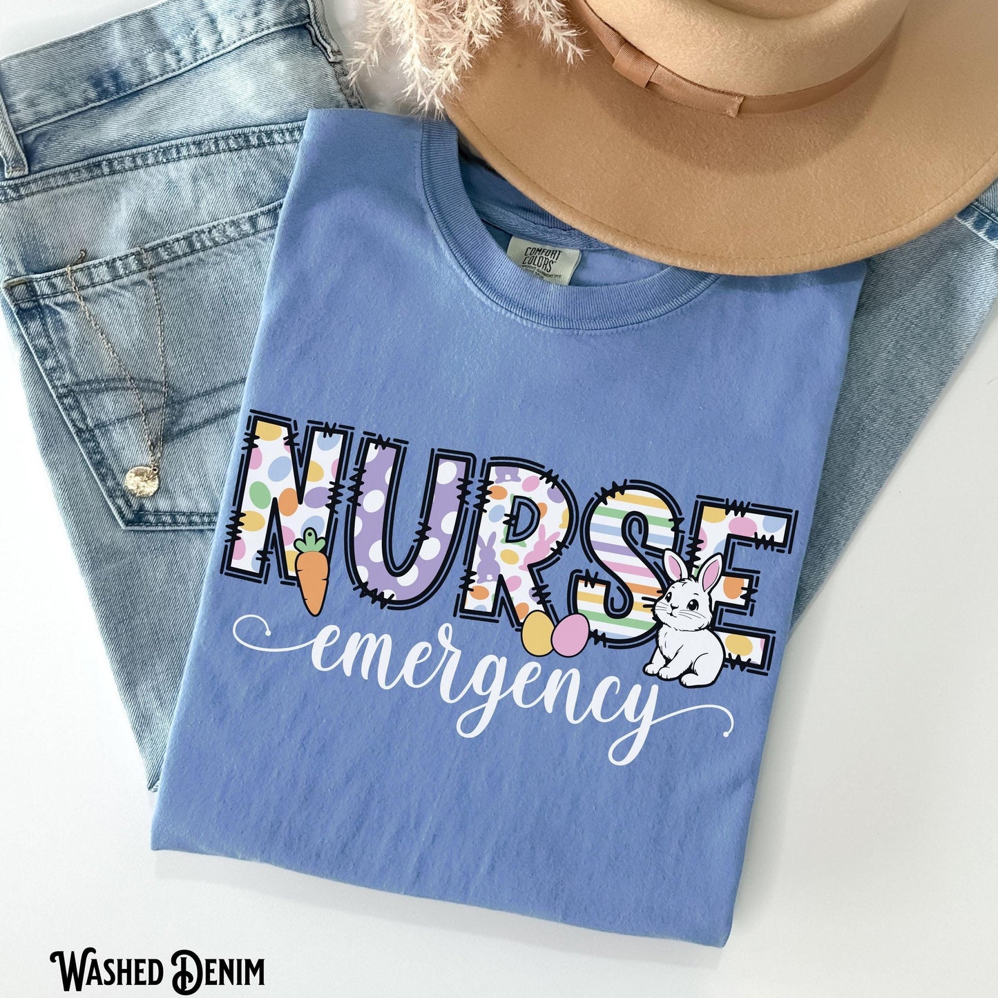 Emergency Nurse Easter Shirt Easter Bunny ER T Shirt Emergency Department Easter Tee RN LPN Hospital Nursing Gift Graphic Tee – Aesthetic Look · Must-Have Style